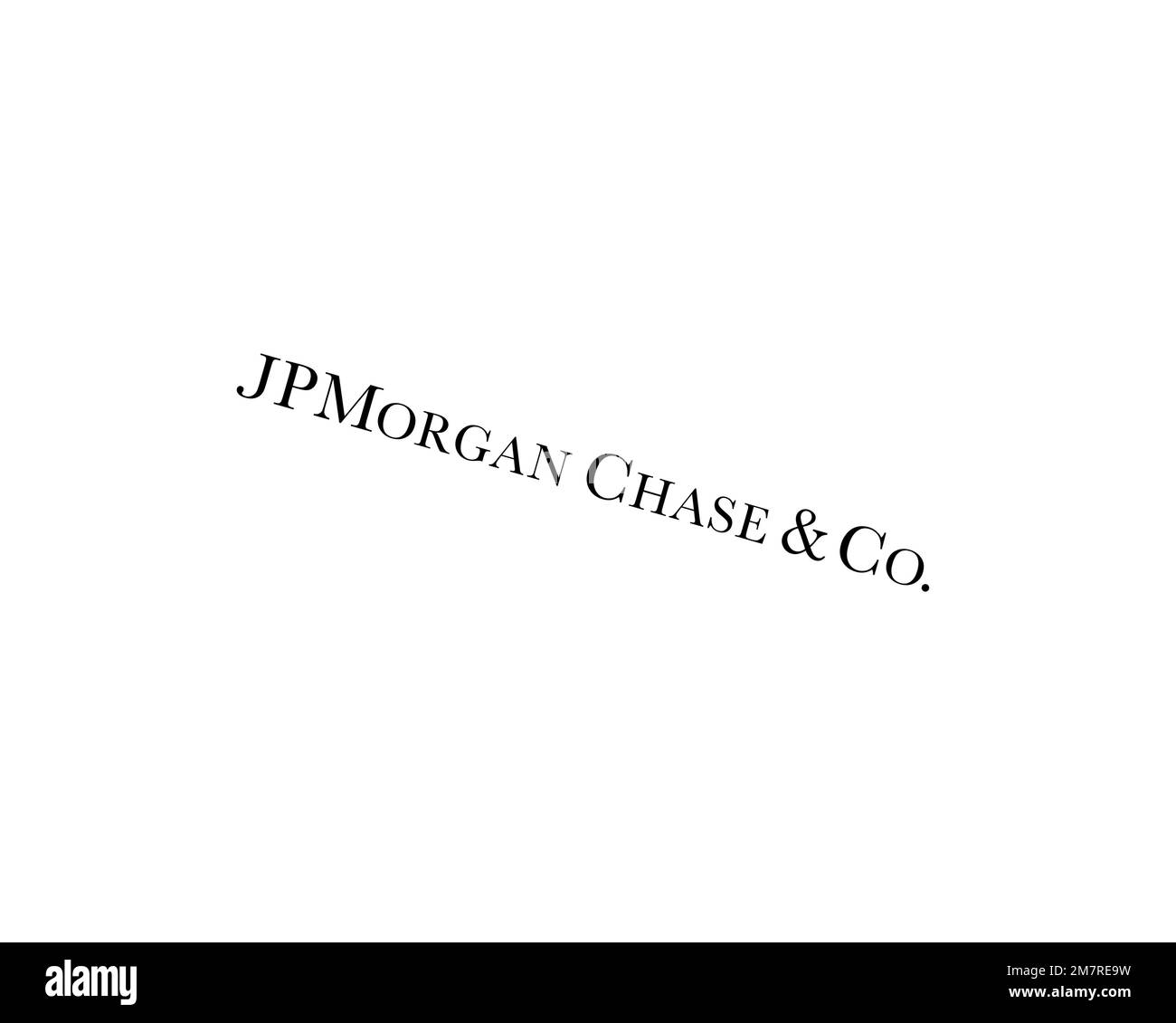 JPMorgan Chase, rotated logo, white background B Stock Photo