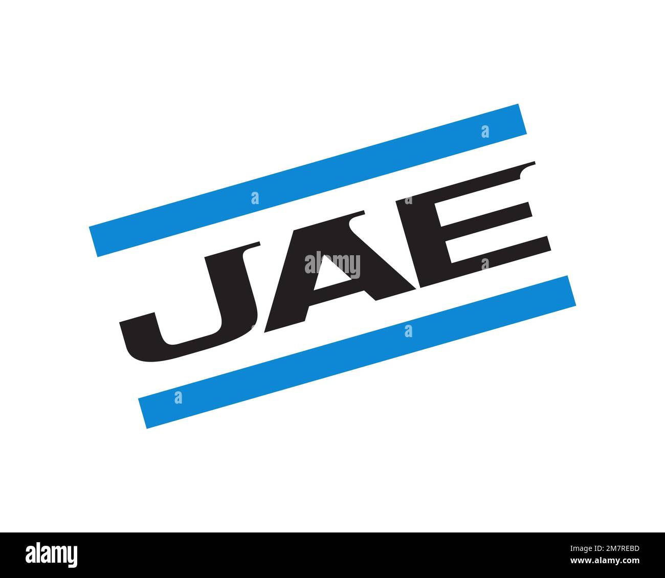 Japan Aviation Electronics, rotated logo, white background Stock Photo