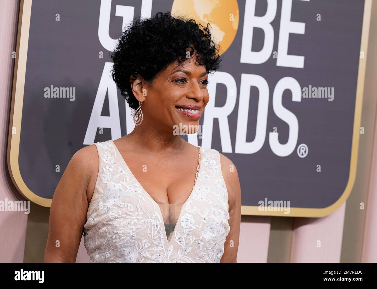 Liza ColonZayas arrives at the 80th annual Golden Globe Awards at the