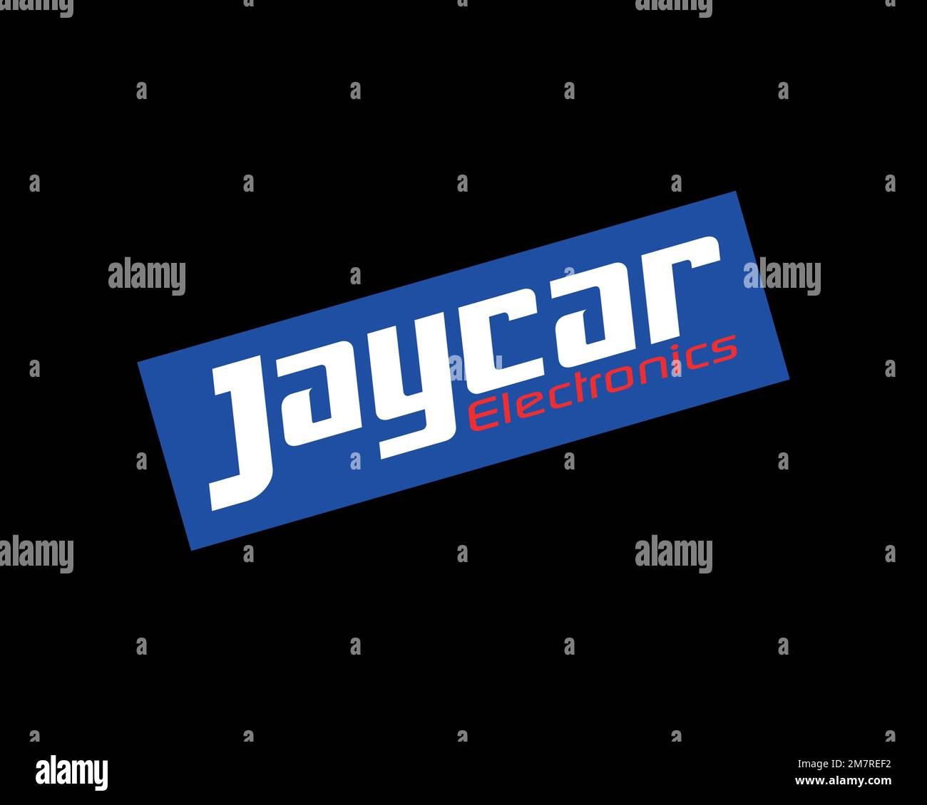 Jaycar, rotated logo, black background Stock Photo Alamy