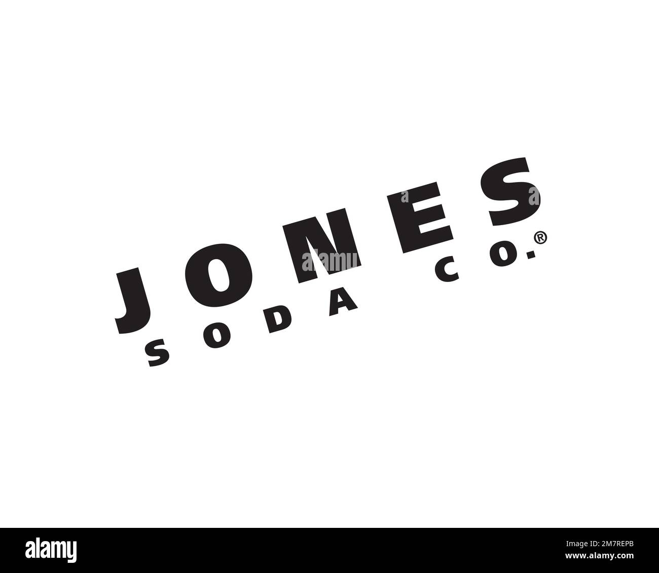 Jones Soda, Rotated Logo, White Background Stock Photo Alamy