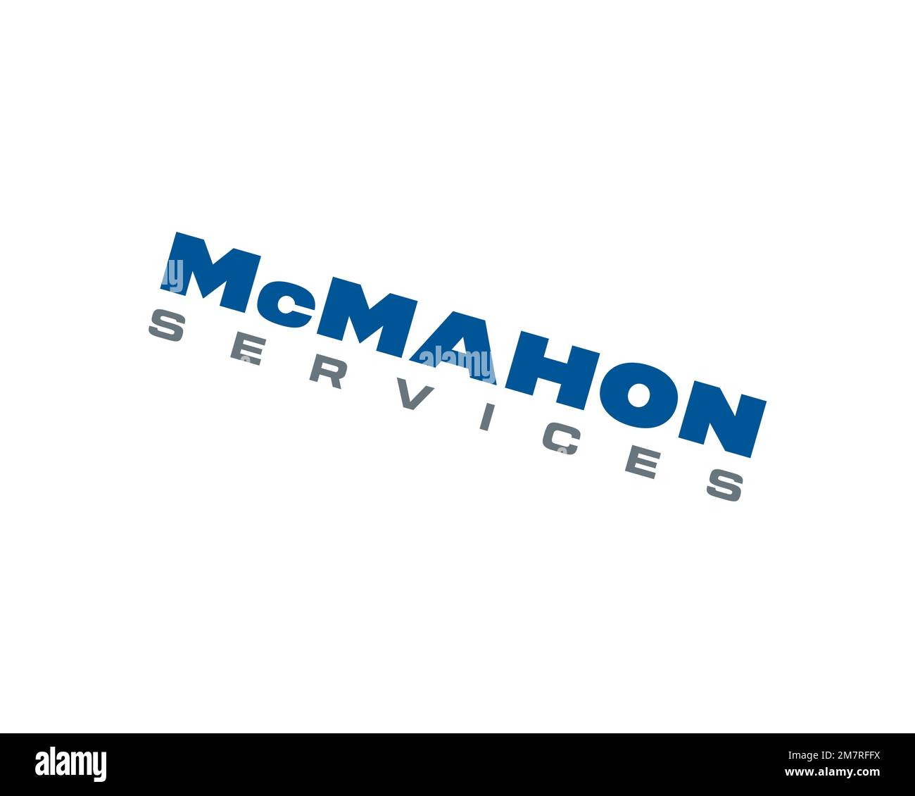 McMahon Services, rotated logo, white background B Stock Photo Alamy