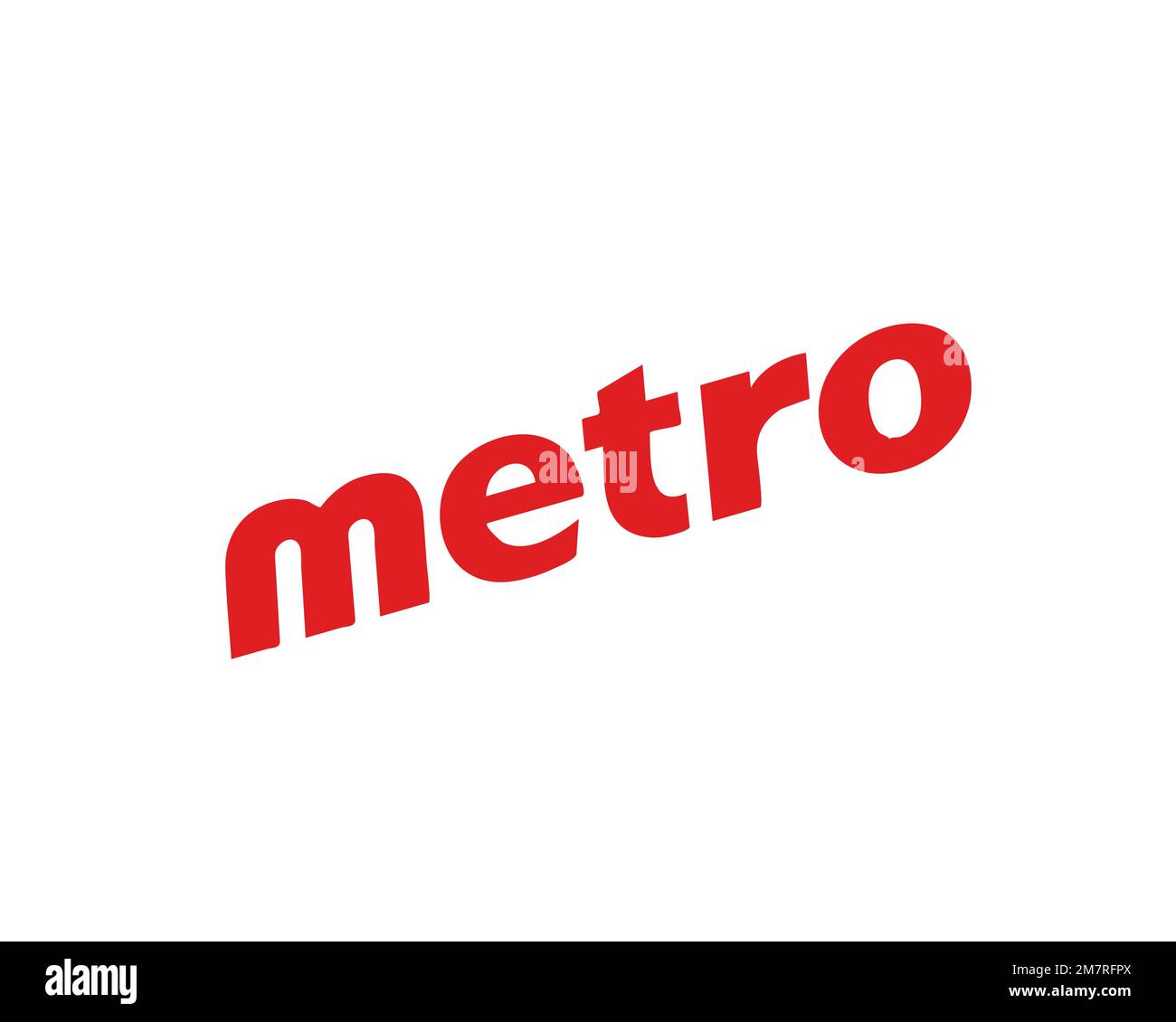 Metro Inc. rotated logo, White background Stock Photo Alamy