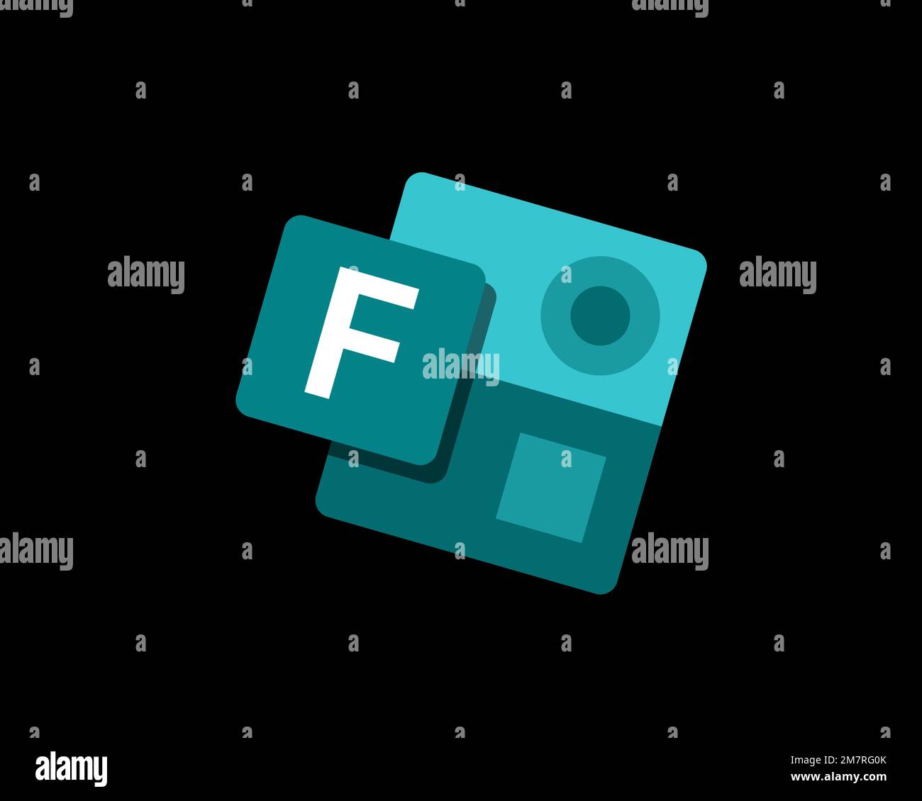 Microsoft Forms, rotated logo, black background B Stock Photo - Alamy