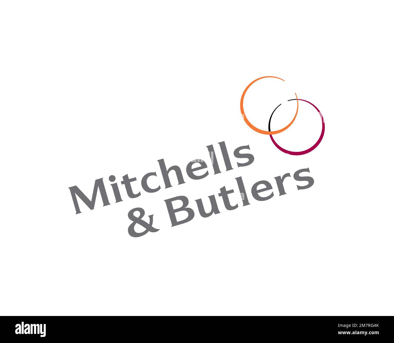 Mitchells & Butlers, Rotated Logo, White Background Stock Photo Alamy