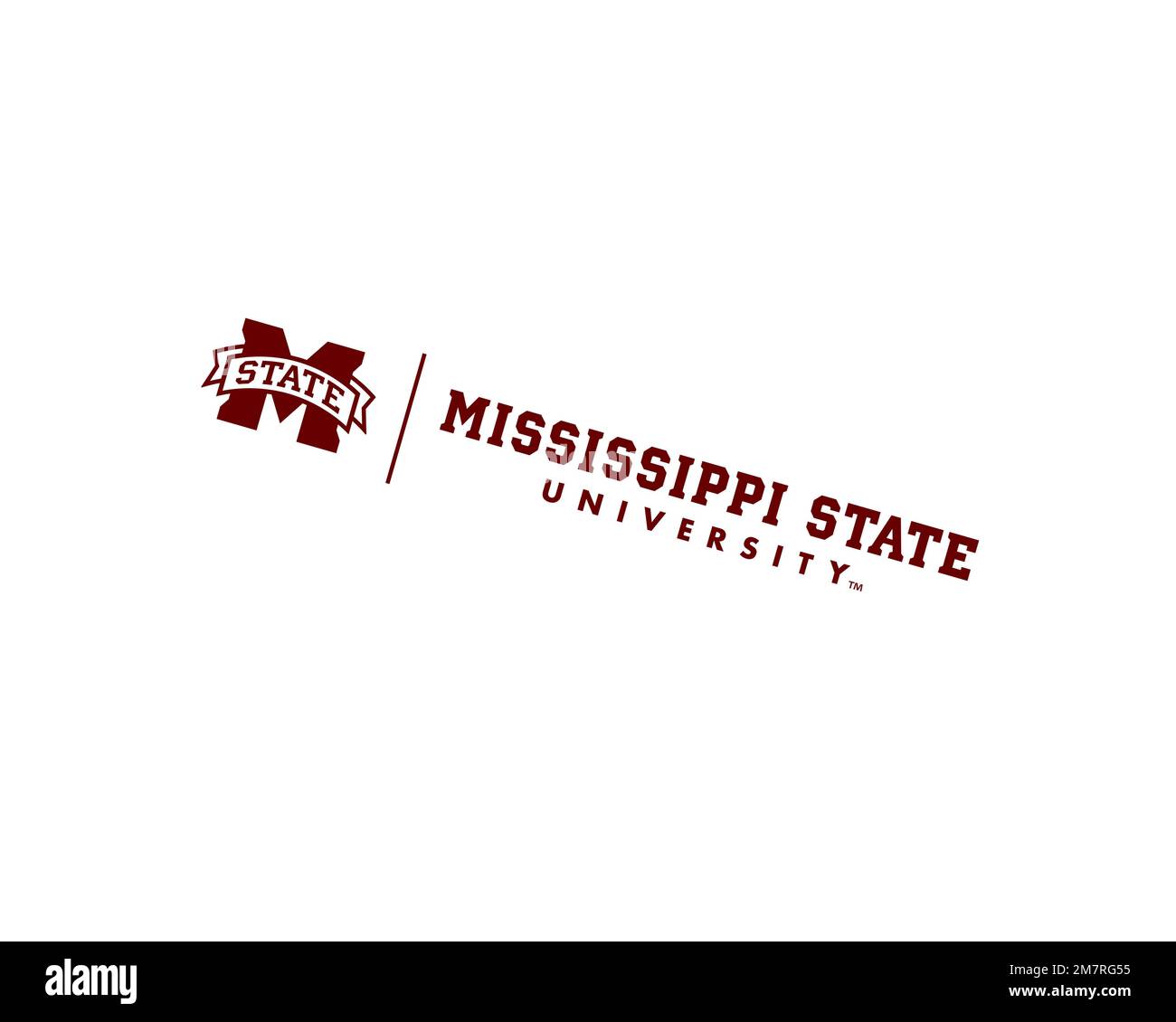Mississippi State University, Rotated Logo, White Background B Stock