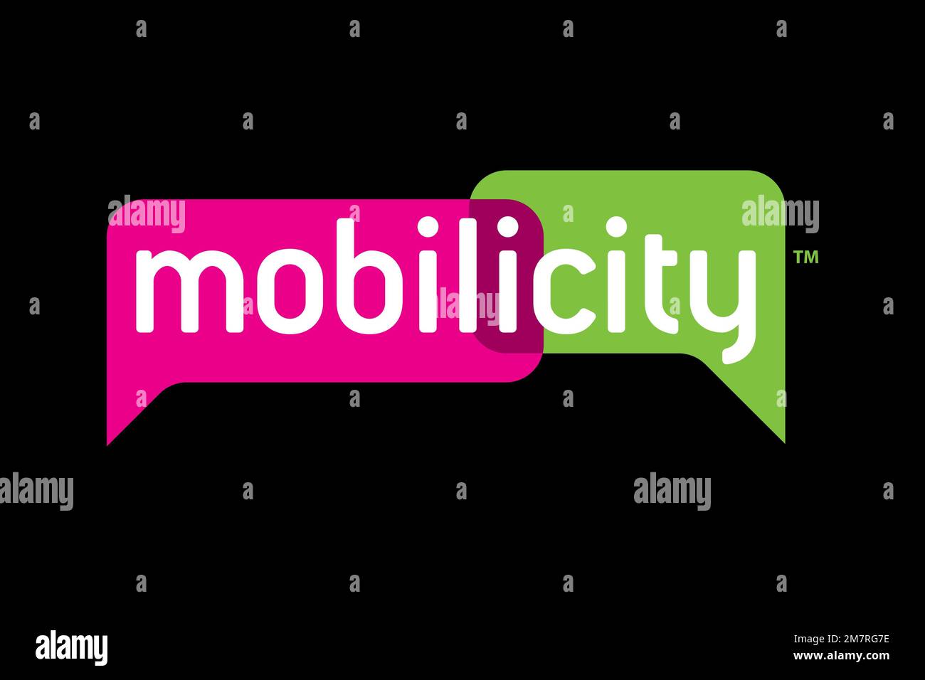 Mobilicity, Logo, Black background Stock Photo