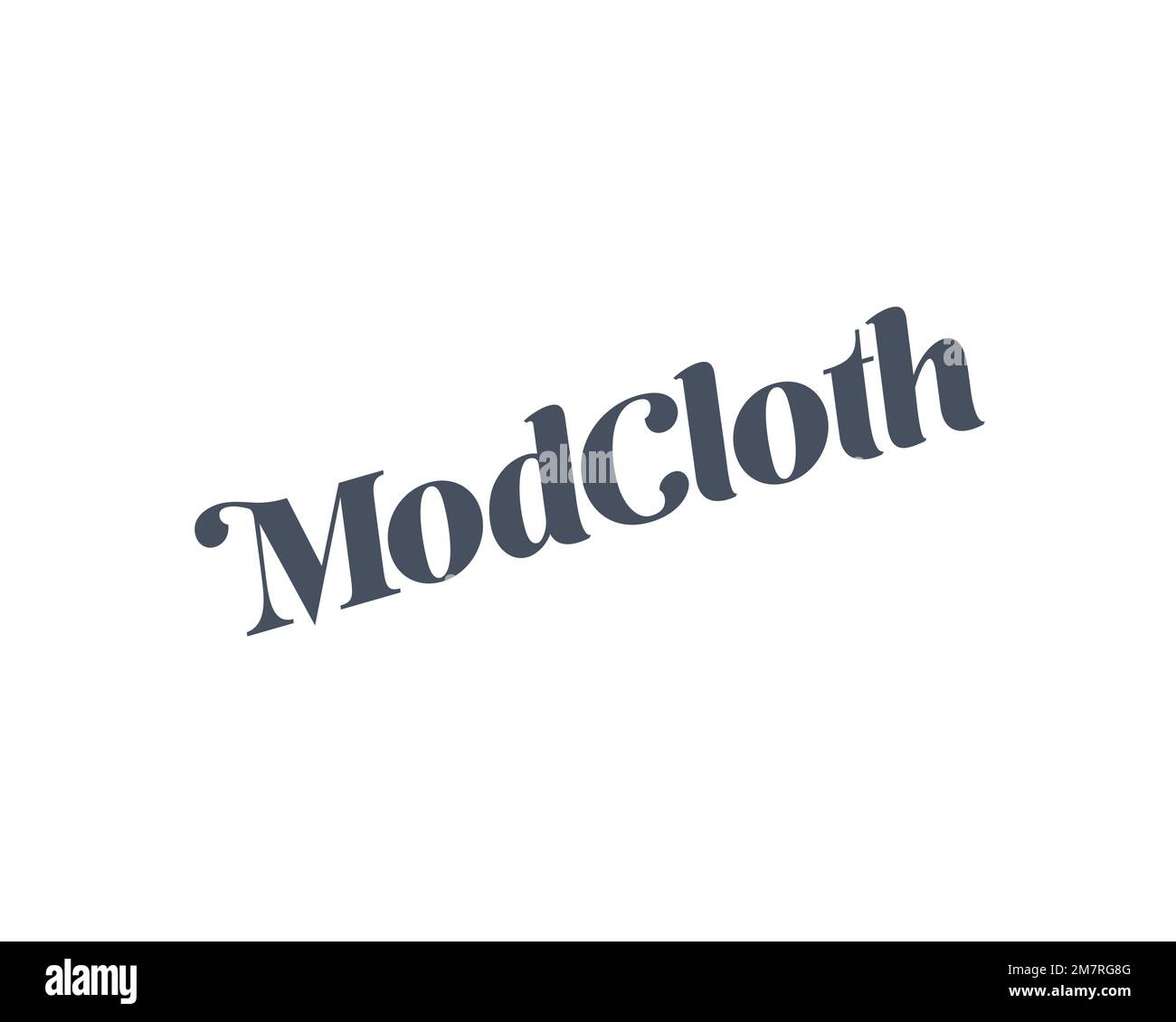 ModCloth, rotated logo, white background Stock Photo Alamy