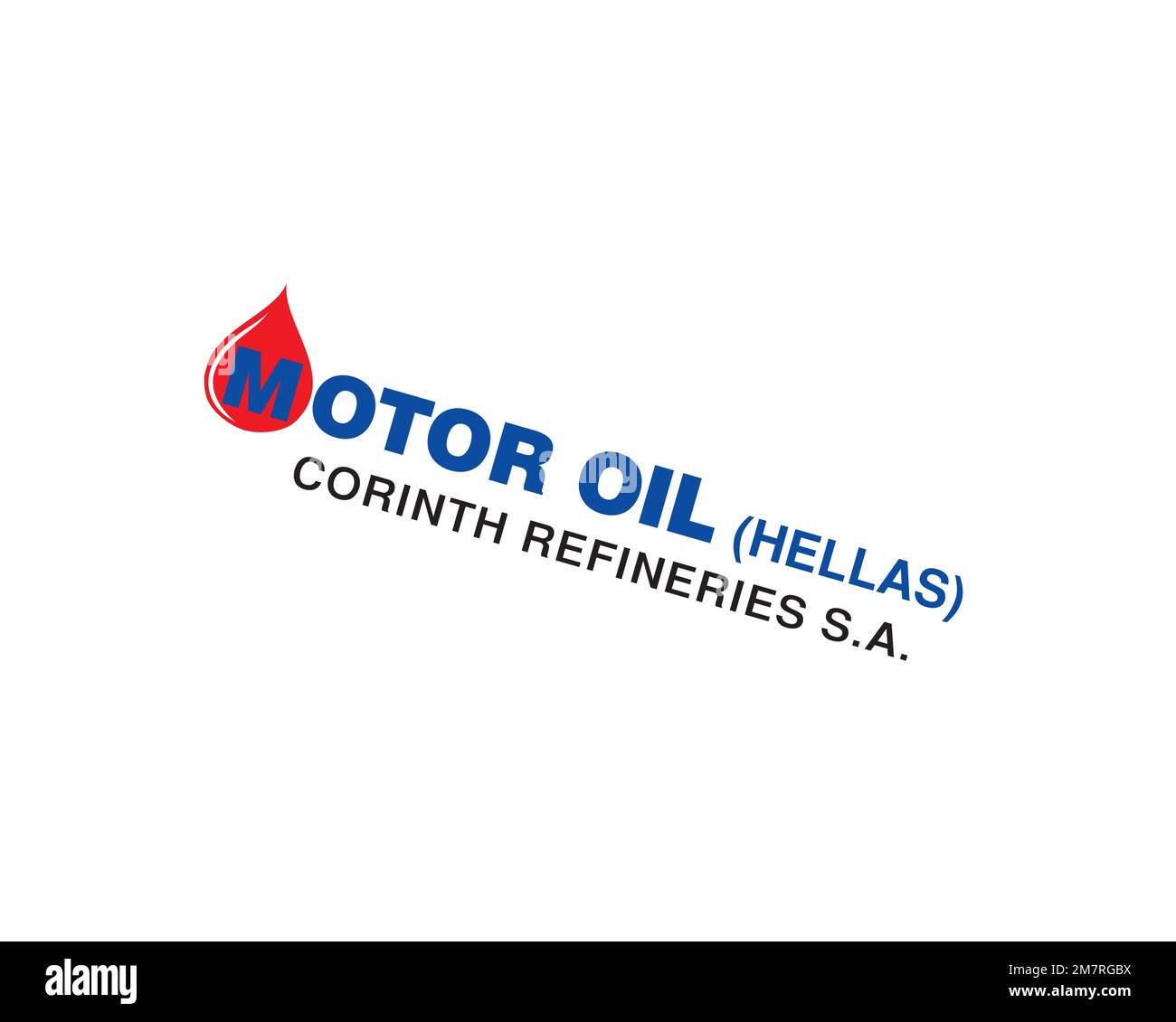 Motor Oil Hellas, rotated logo, white background B Stock Photo Alamy