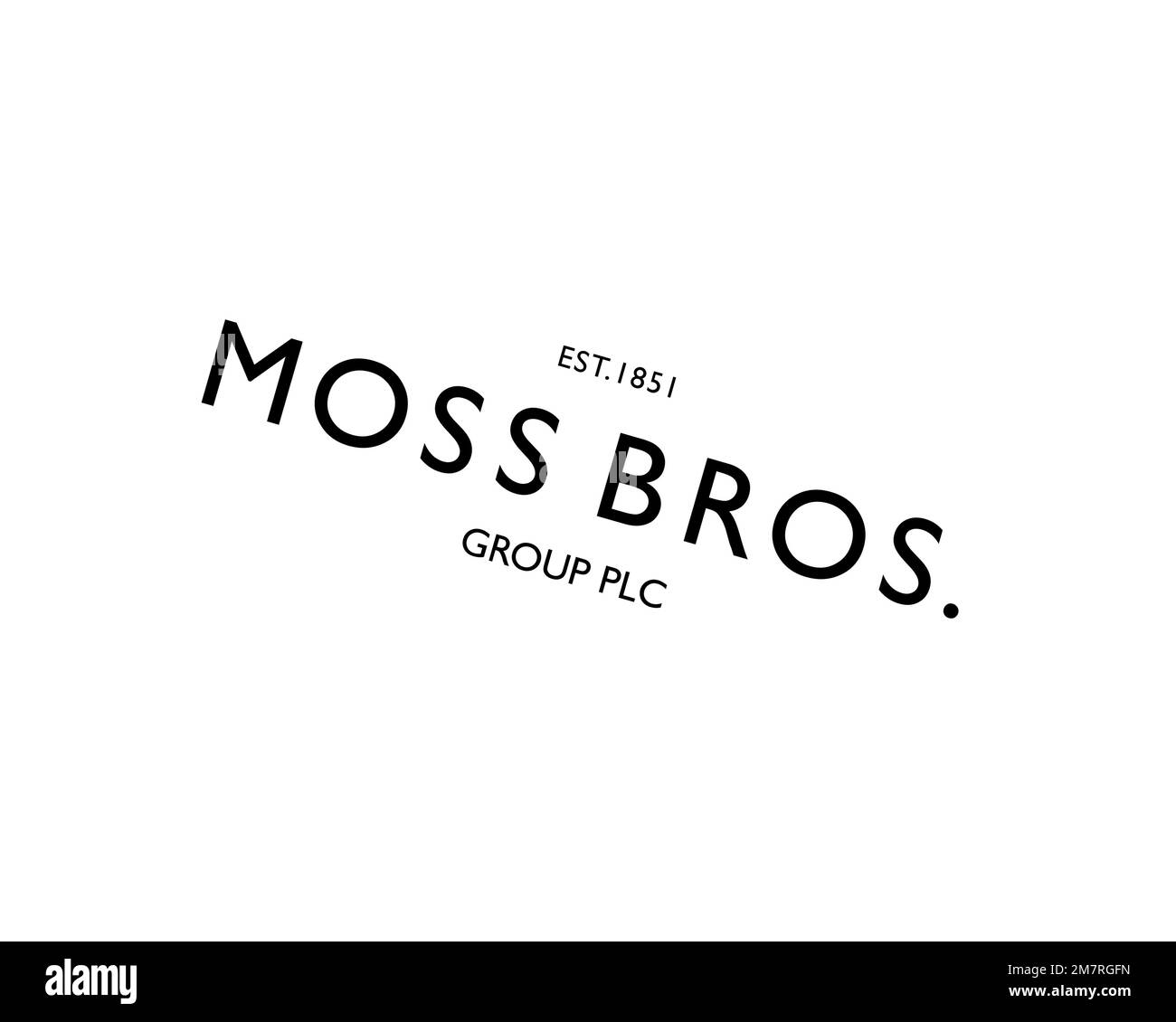 Moss Bros Group, Rotated Logo, White Background B Stock Photo - Alamy