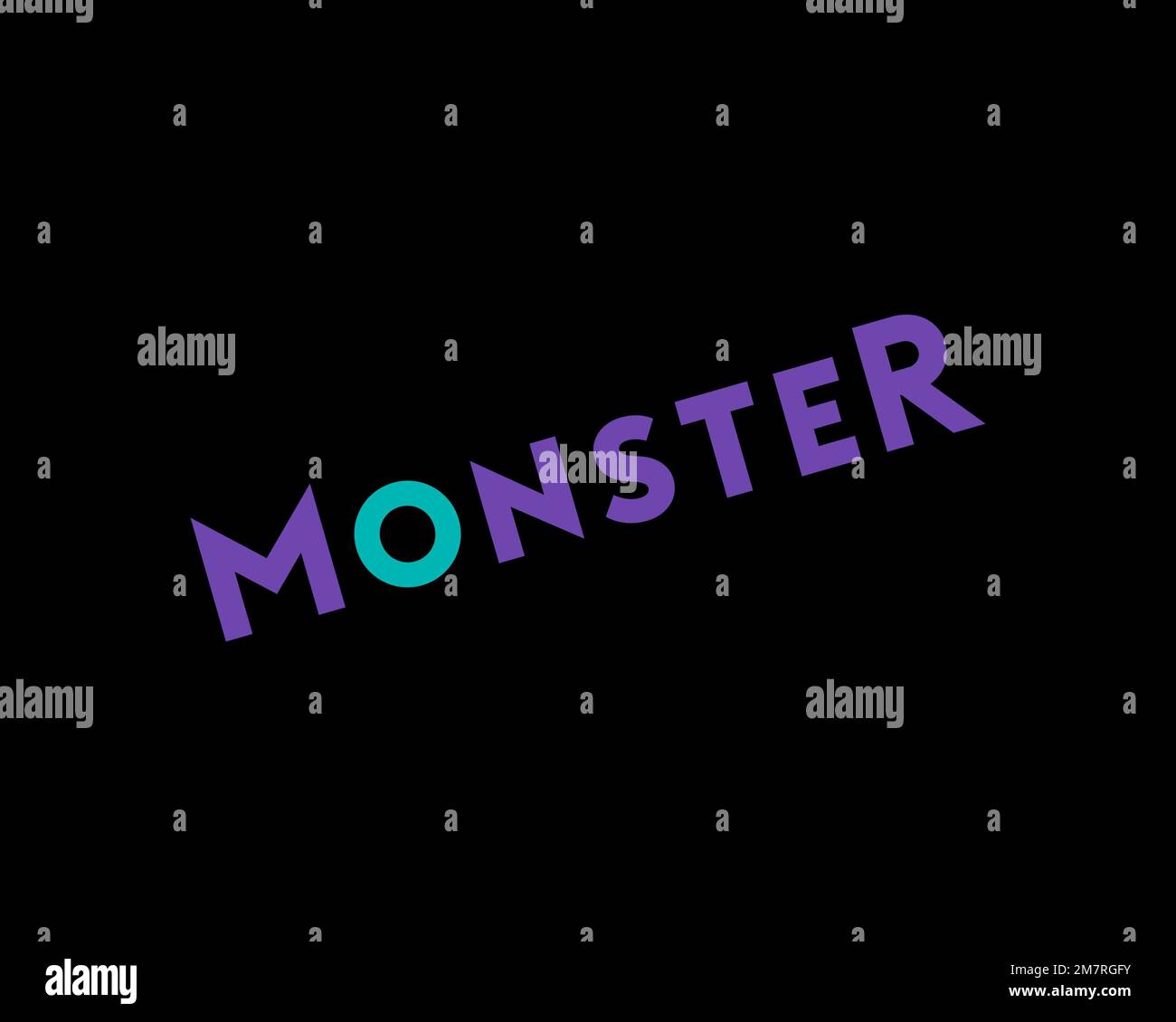 Monster. com, rotated logo, black background Stock Photo Alamy