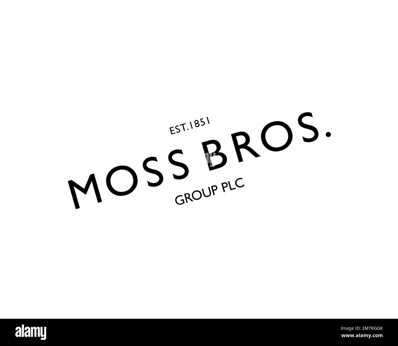 Moss Bros Group, Rotated Logo, White Background Stock Photo Alamy