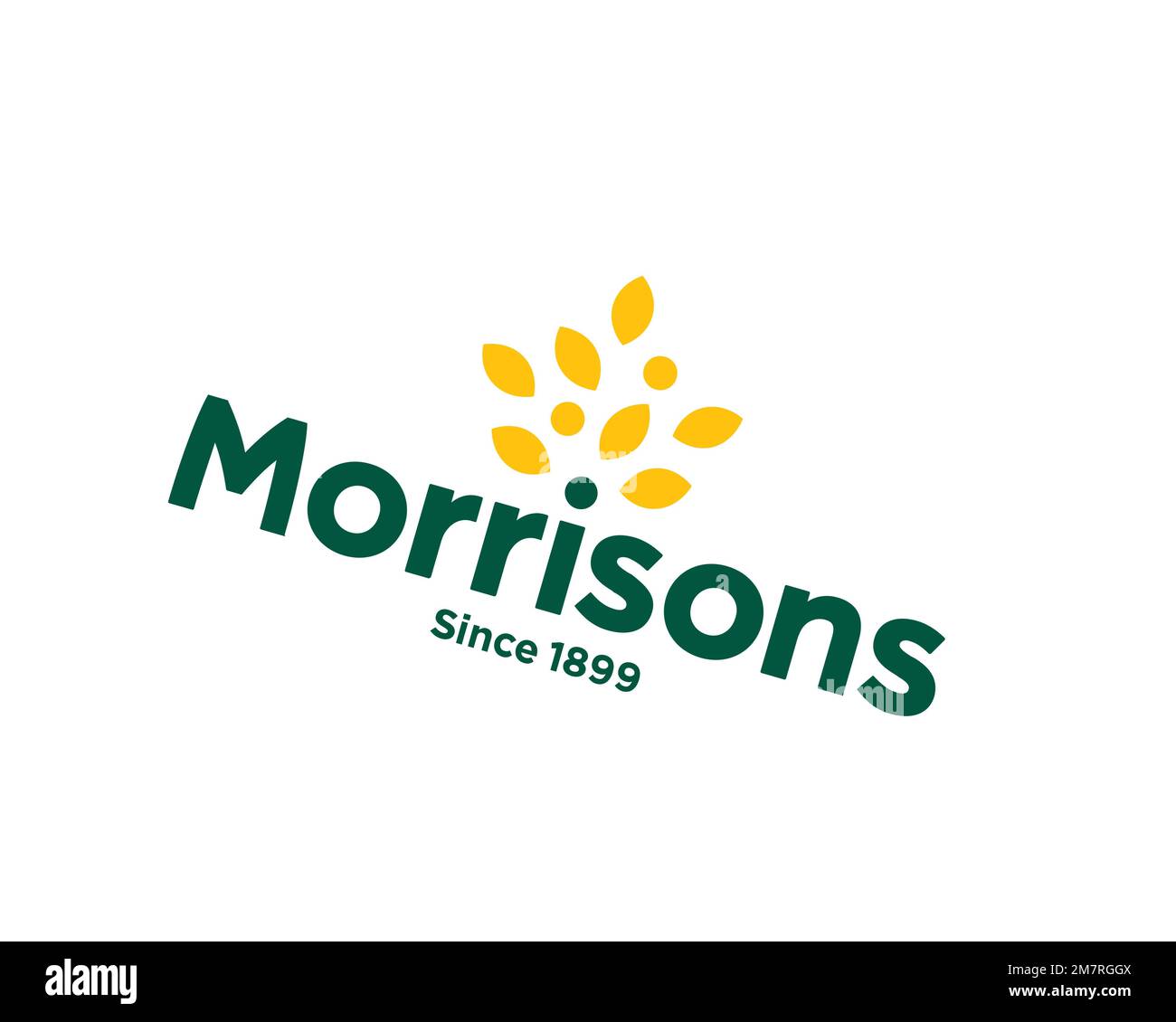Morrisons, Rotated Logo, White Background B Stock Photo Alamy