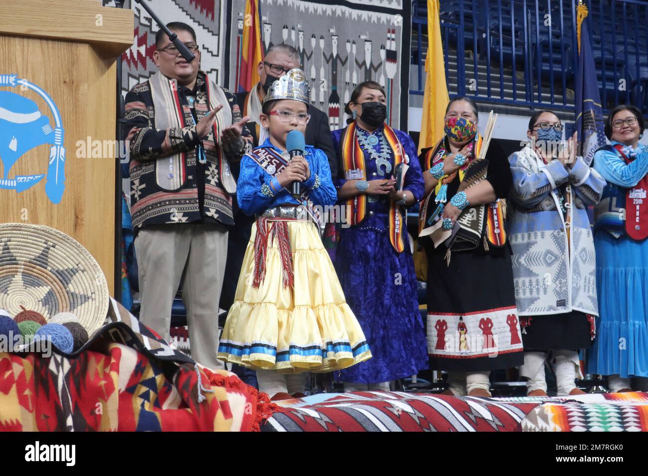 Miss Ganado Primary Princess Jewels E. Jones recites the pledge of