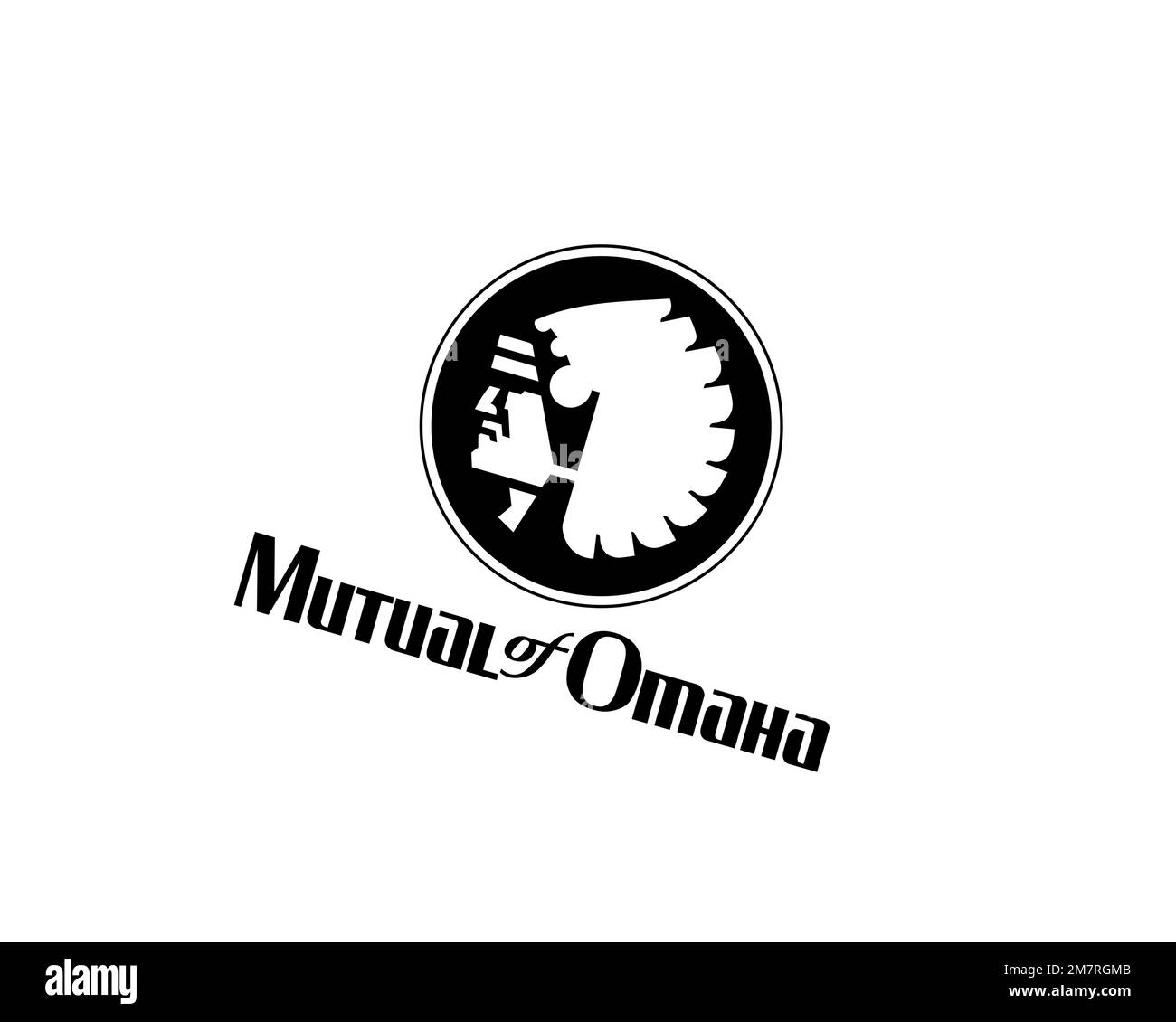 Mutual of Omaha, Rotated Logo, White Background B Stock Photo Alamy