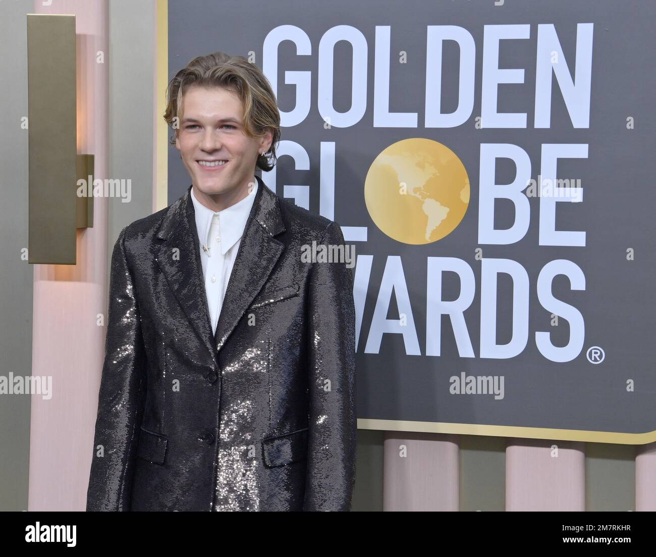 Beverly Hills, United States. 10th Jan, 2023. Davis Burleson arrives for the 80th annual Golden Globe Awards at the Beverly Hilton in Beverly Hills, California on Tuesday, January 10, 2023. Photo by Jim Ruymen/UPI Credit: UPI/Alamy Live News Stock Photo