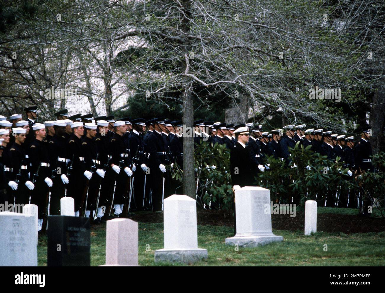 JointService honor guards stand at attention during the funeral of GEN
