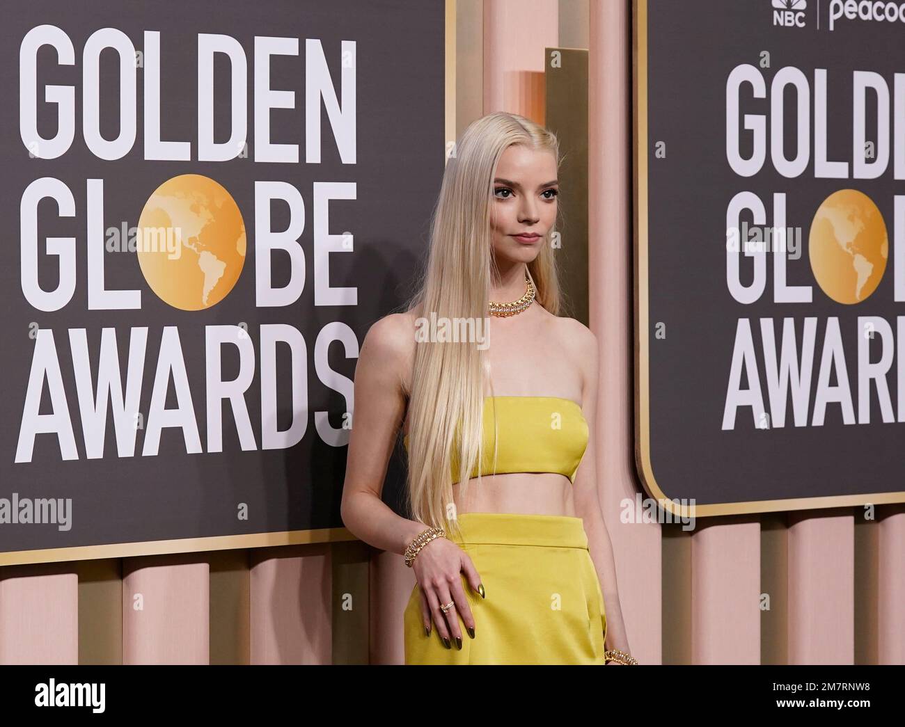 Anya Taylor-Joy arrives at the 80th annual Golden Globe Awards at the