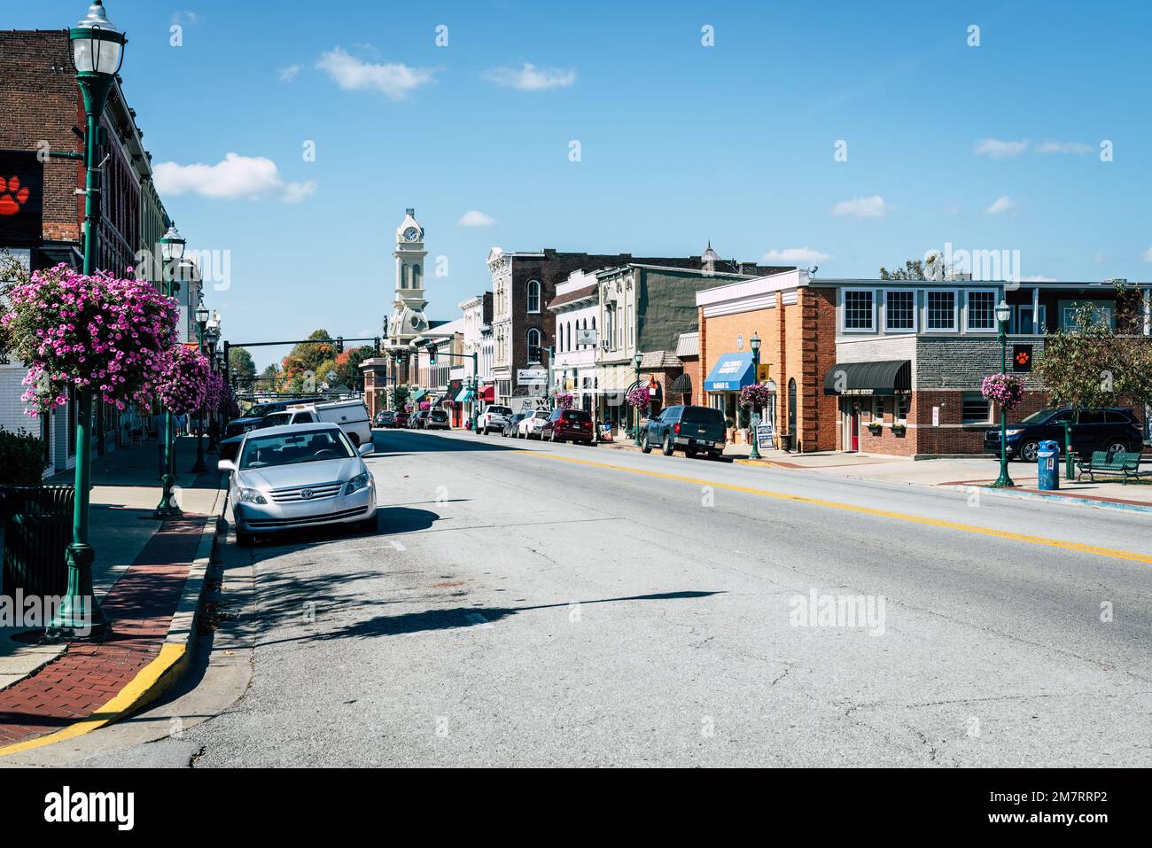Georgetown, Kentucky, October 17, 2016: Main Street in Georgetown, Kentucky on a beautiful fall sunny day. Stock Photo