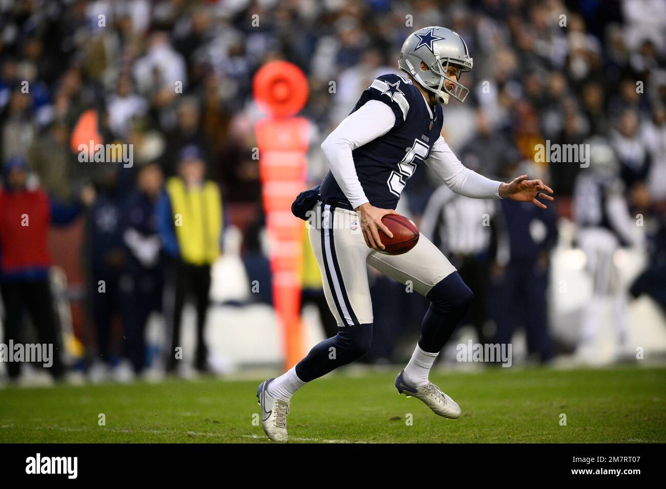 Philadelphia, Pennsylvania, USA. 8th Jan, 2022. Dallas Cowboys punter Bryan  Anger (5) during warm ups before the game against the Philadelphia Eagles  on January 8, 2022 at Lincoln Financial Field. (Credit Image: ©