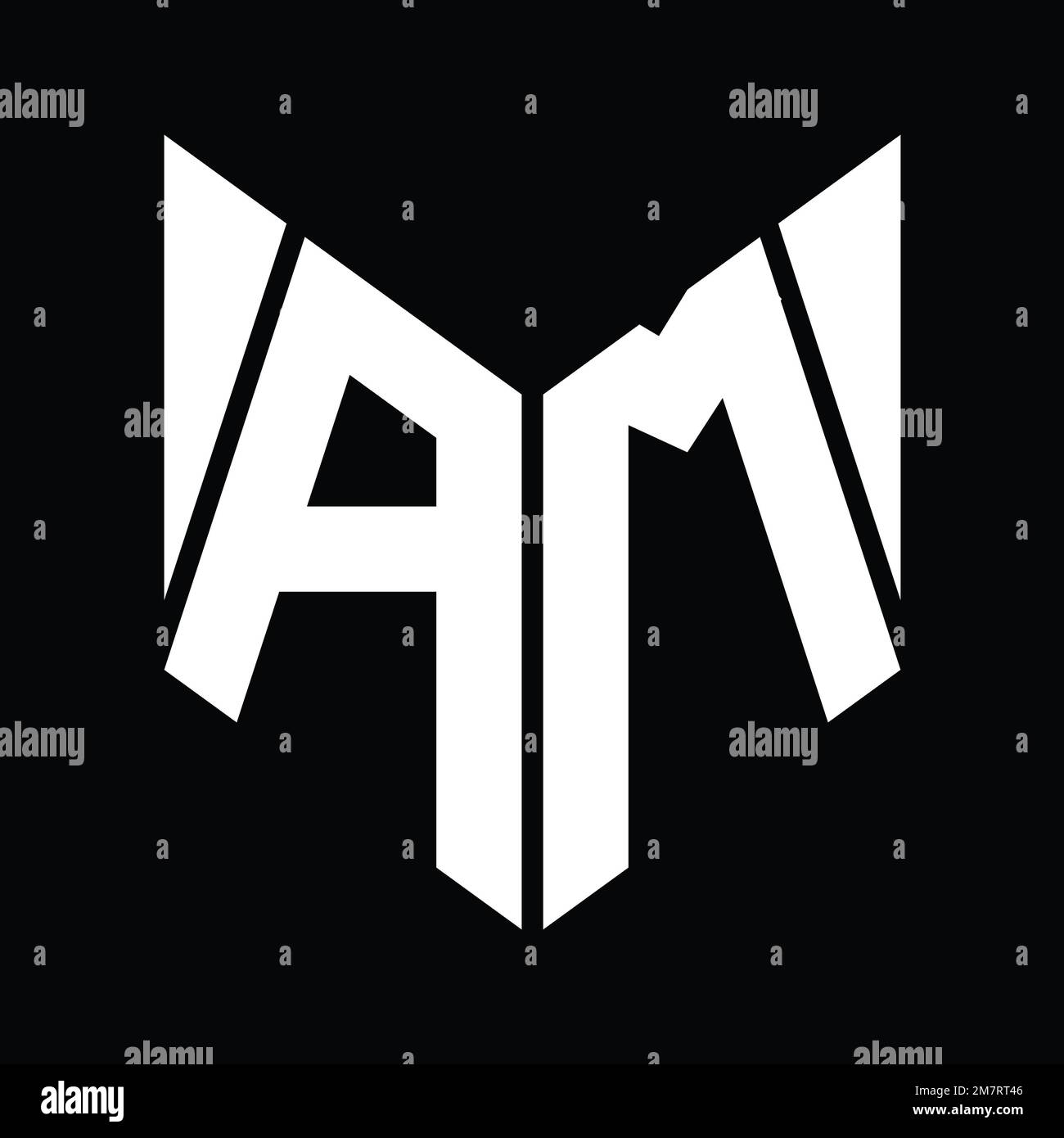 AM Logo monogram with hexagon slice shape design template Stock Photo ...
