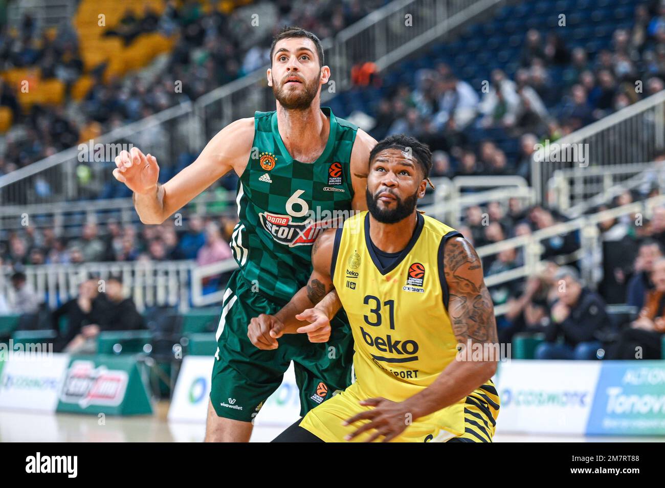 31 DEVIN BOOKER of Fenerbahce Beko Istanbul competing with 6 GEORGIOS  PAPAGIANNIS of Panathinaikos BC during the Euroleague, Round 18, match  between P Stock Photo - Alamy