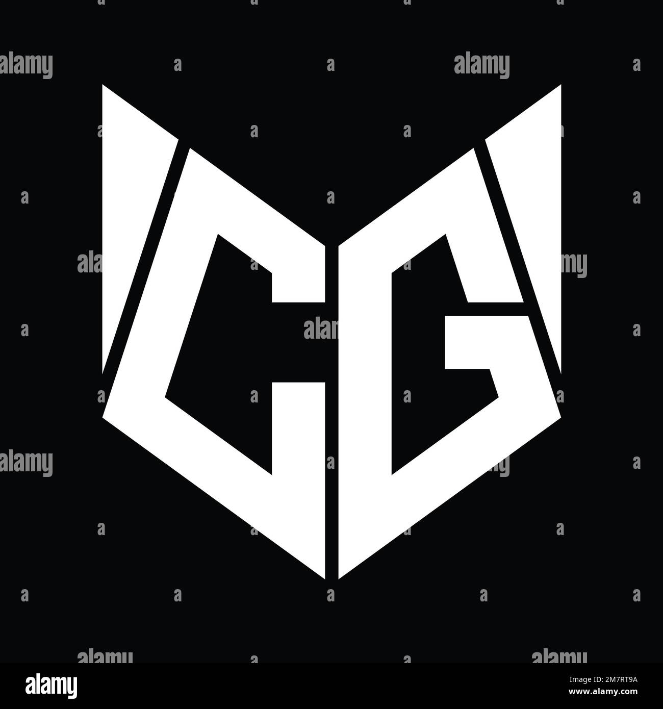 CG Logo monogram with hexagon slice shape design template Stock Photo