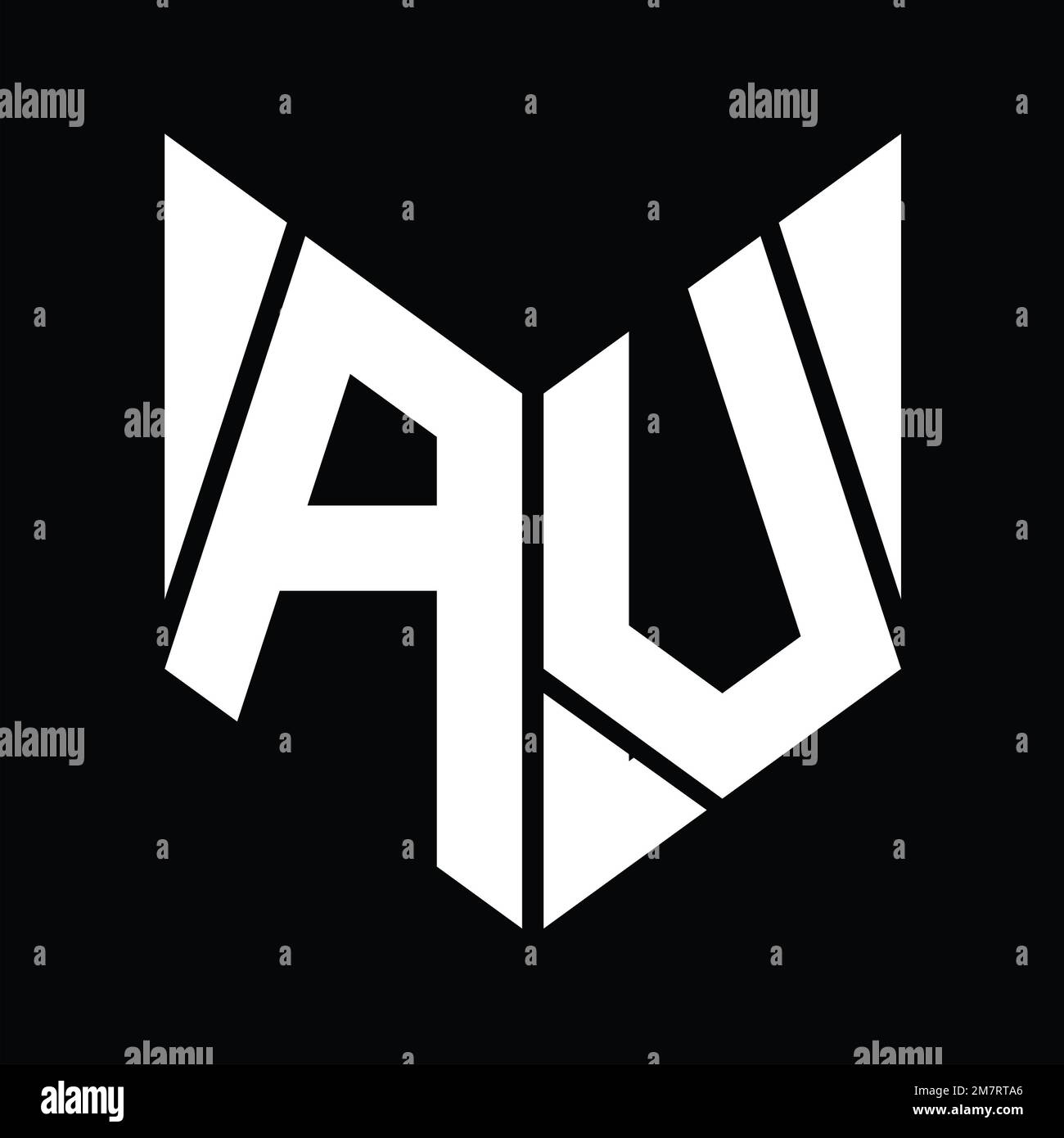 AV Logo monogram with hexagon slice shape design template Stock Photo