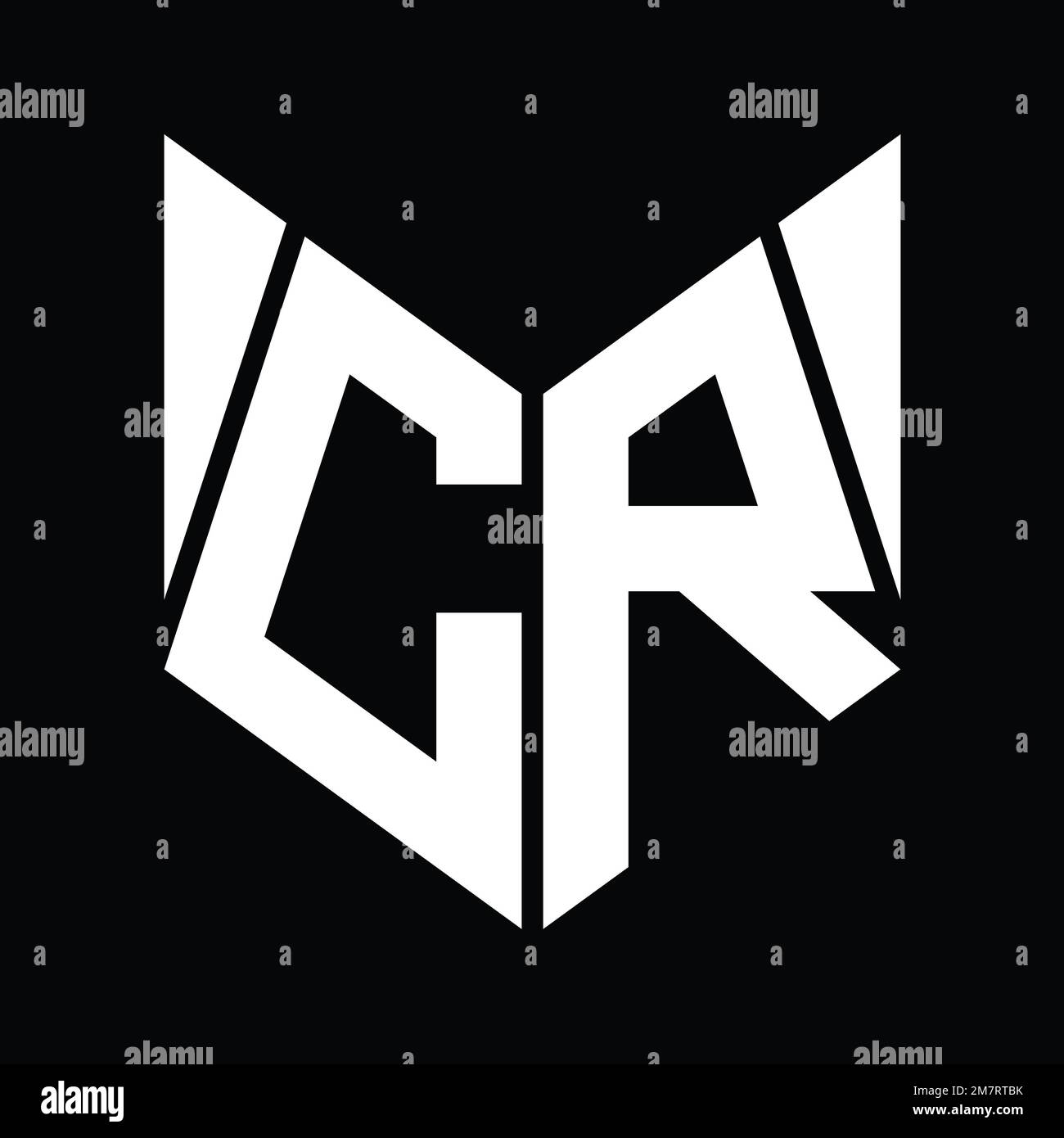 CR Logo monogram with hexagon slice shape design template Stock Photo ...