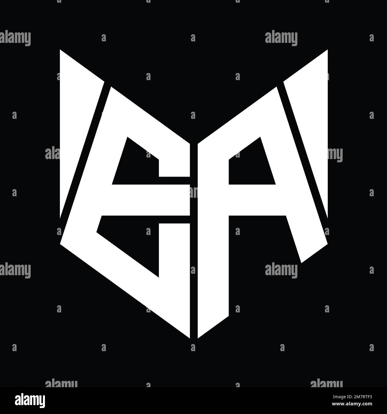 EA Logo monogram with hexagon slice shape design template Stock Photo ...