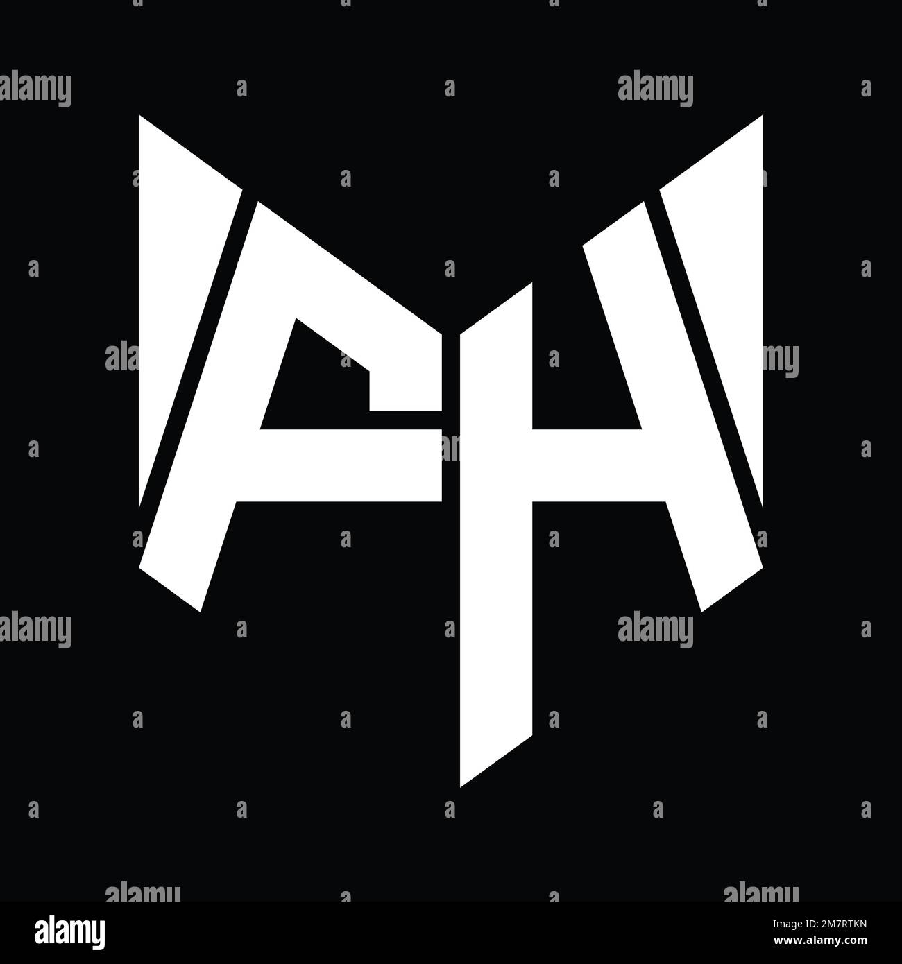 FH Logo monogram with hexagon slice shape design template Stock Photo ...