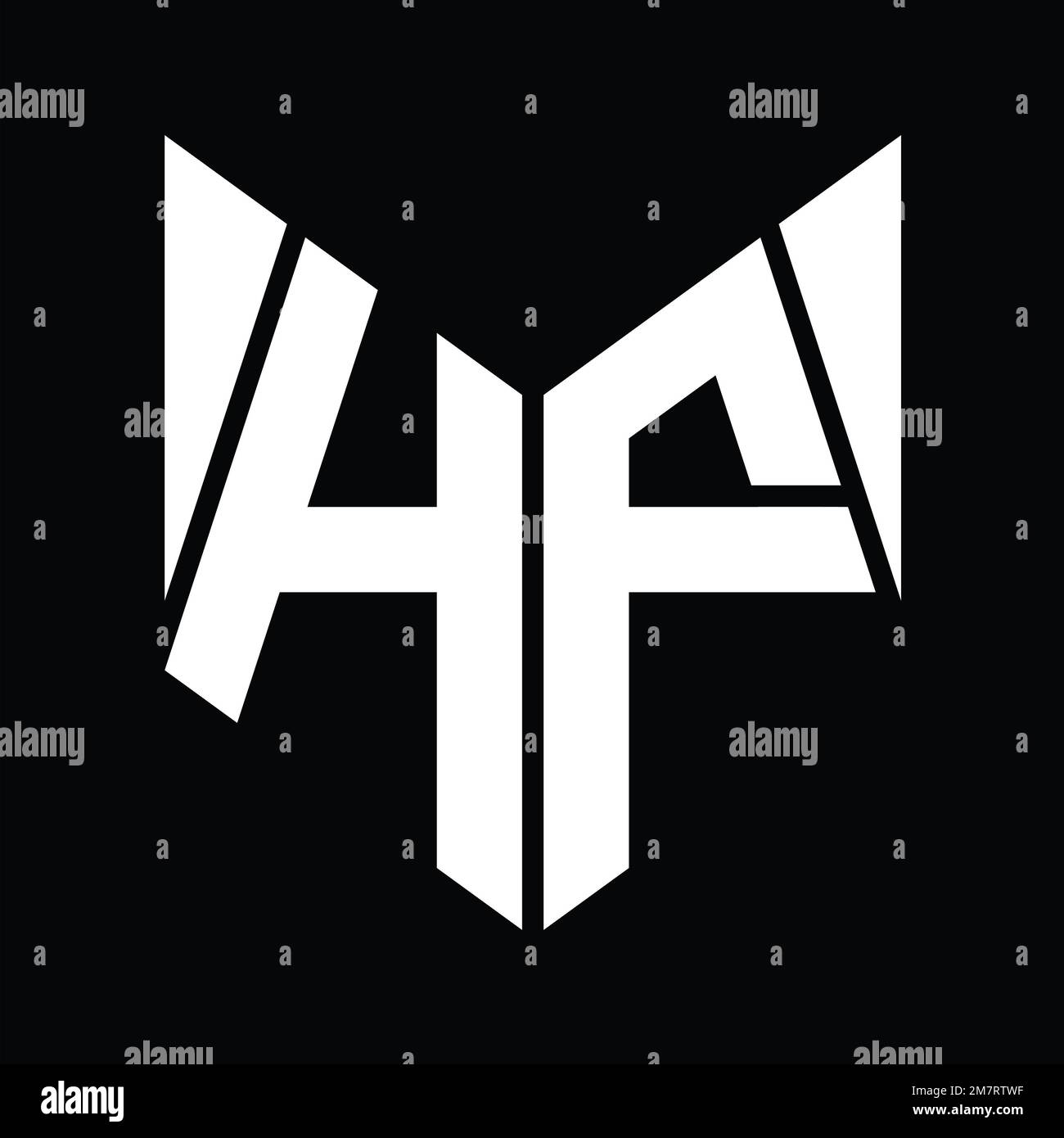 HF Logo monogram with hexagon slice shape design template Stock Photo ...