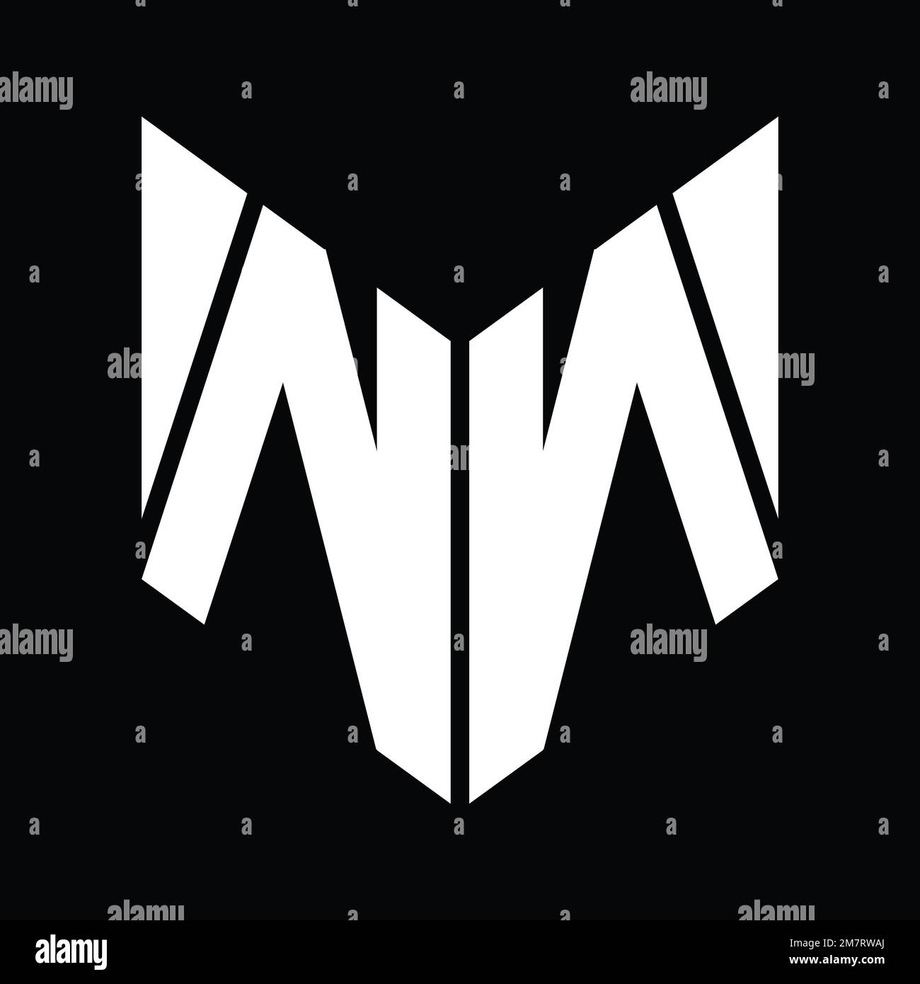 NN Logo monogram with hexagon slice shape design template Stock Photo