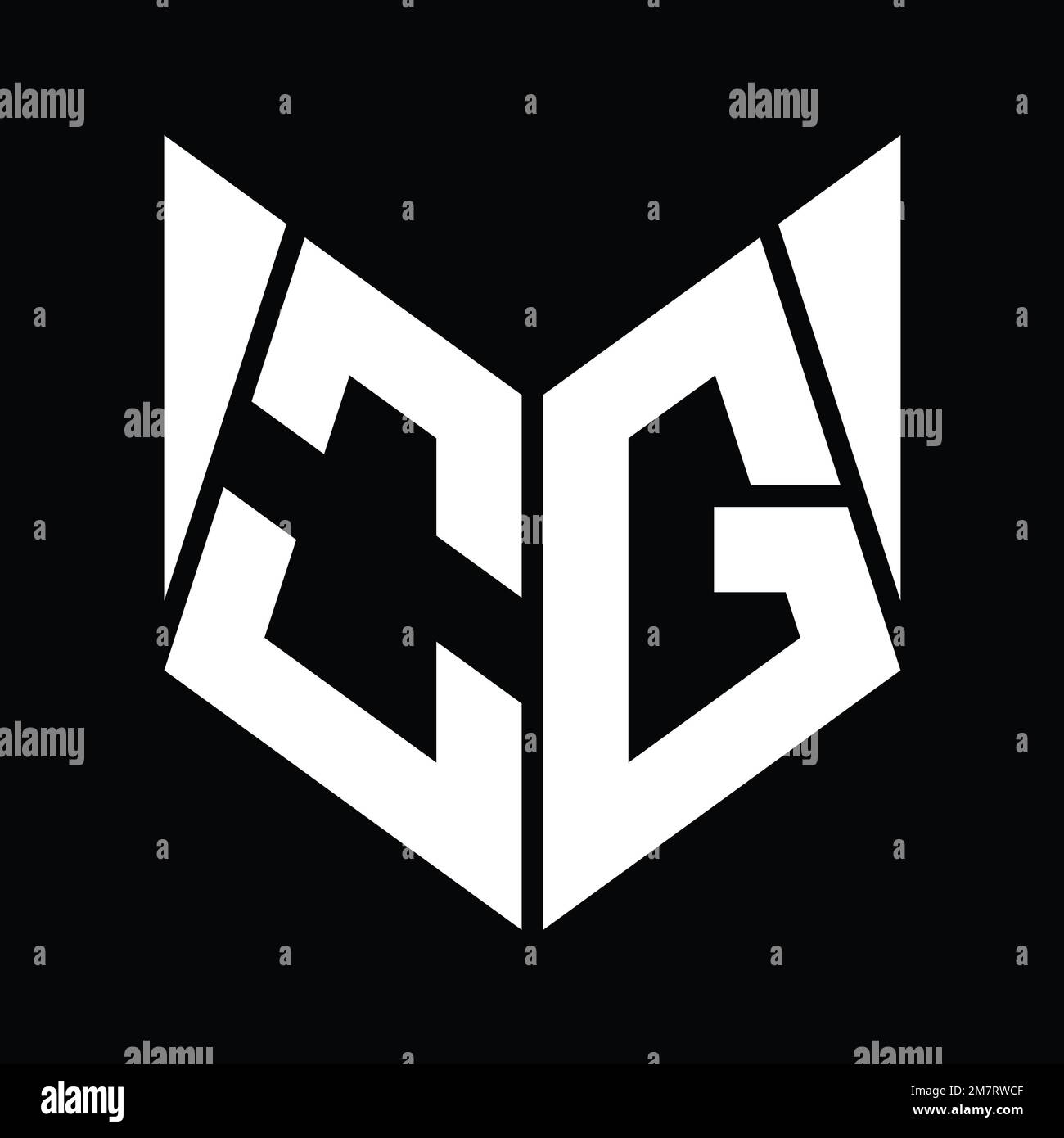 OG Logo monogram with hexagon slice shape design template Stock Photo ...