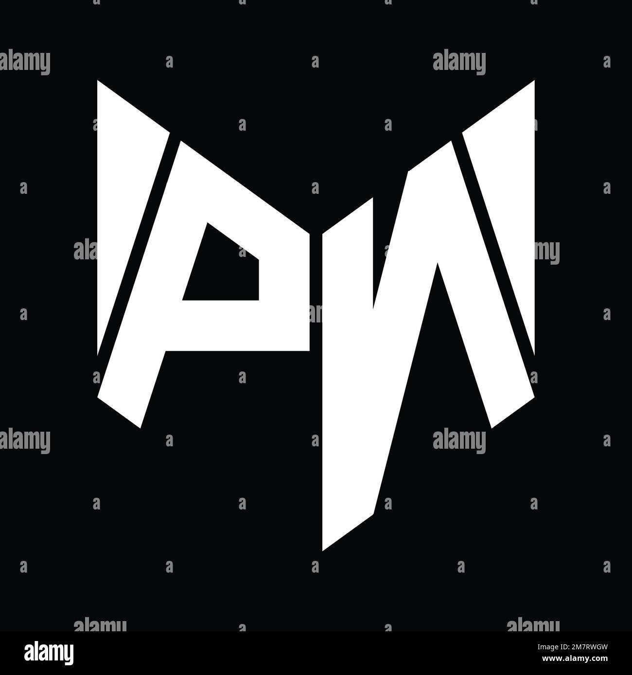 PN Logo monogram with hexagon slice shape design template Stock Photo ...