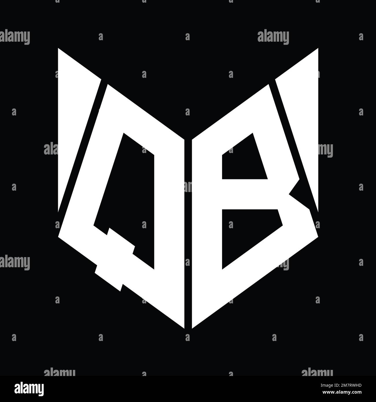 QB Logo monogram with hexagon slice shape design template Stock Photo Alamy