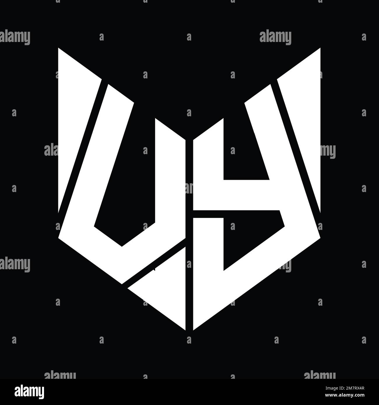 VY Logo monogram with hexagon slice shape design template Stock Photo