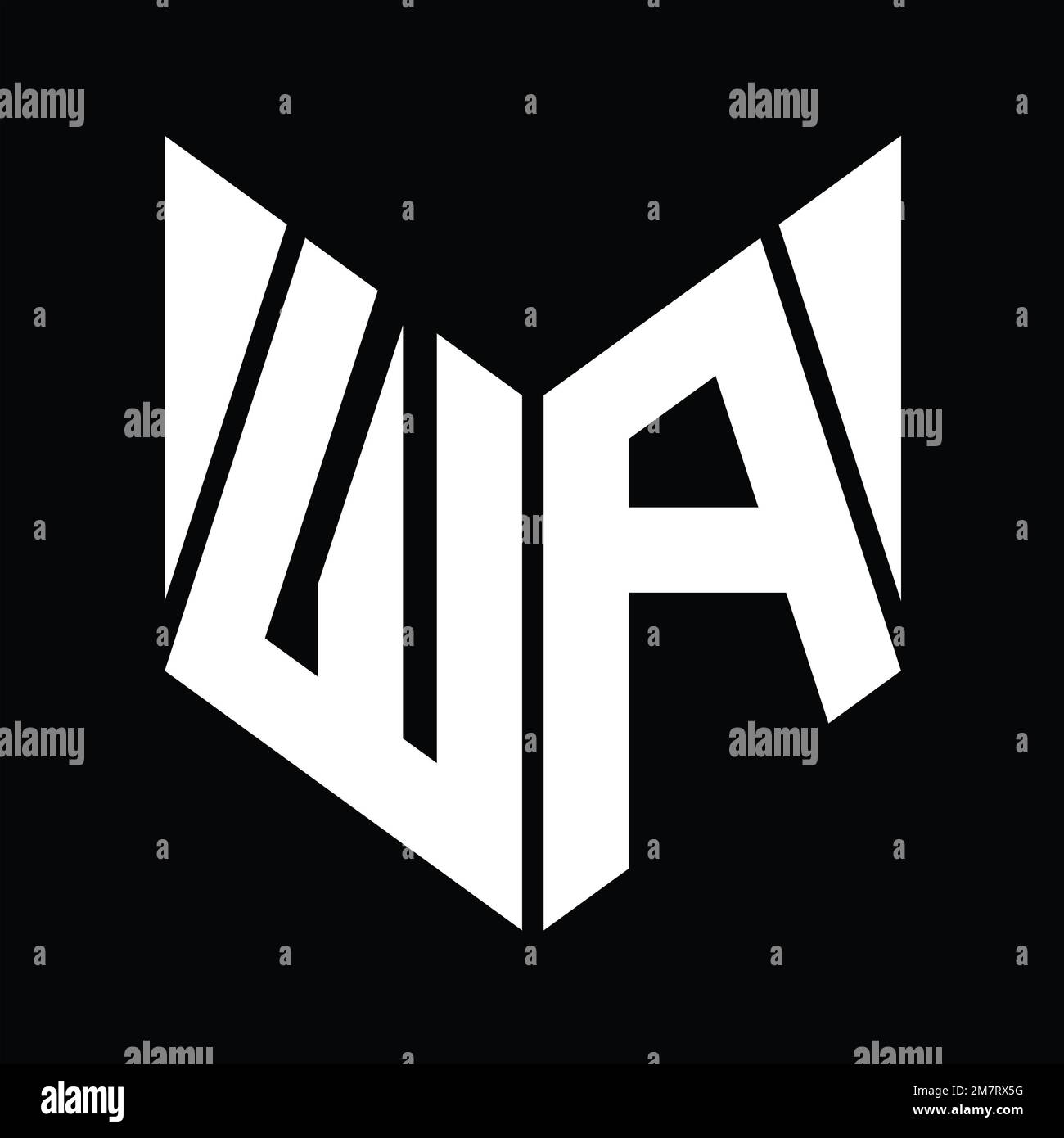 WA Logo monogram with hexagon slice shape design template Stock Photo ...