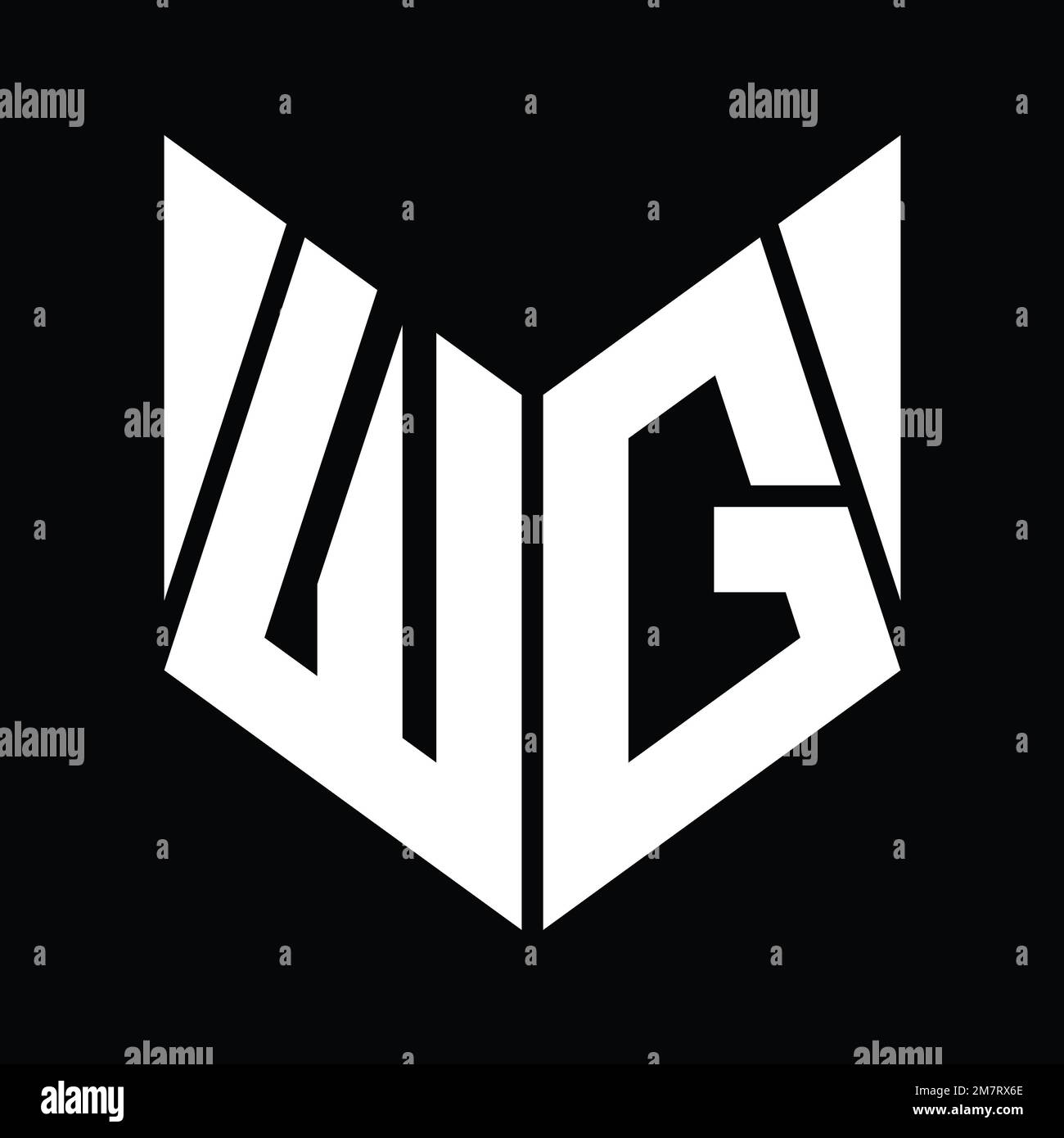 WG Logo monogram with hexagon slice shape design template Stock Photo