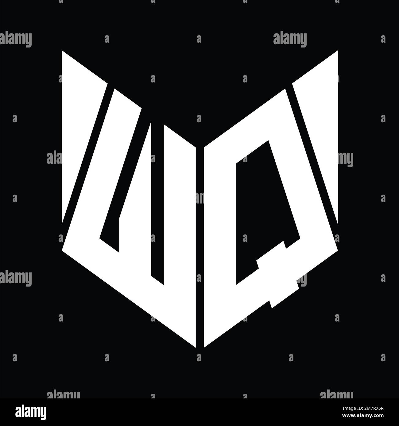 WQ Logo monogram with hexagon slice shape design template Stock Photo ...
