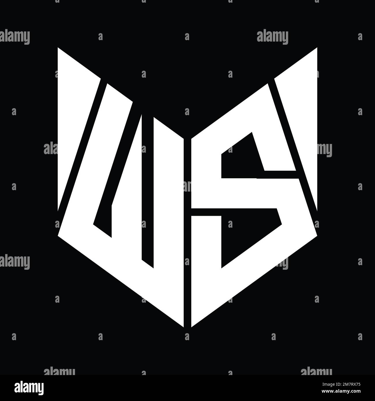 WS Logo monogram with hexagon slice shape design template Stock Photo ...