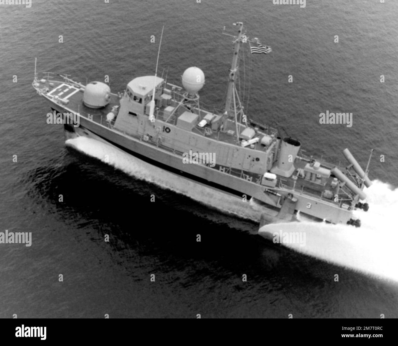 A port quarter view of the guided missile patrol combatant (hydrofoil