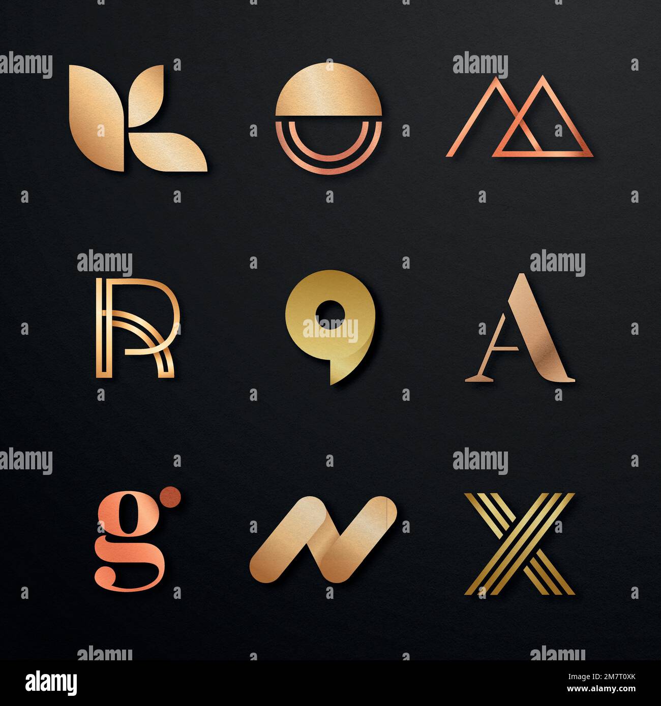 Luxury business logo vector set Stock Vector