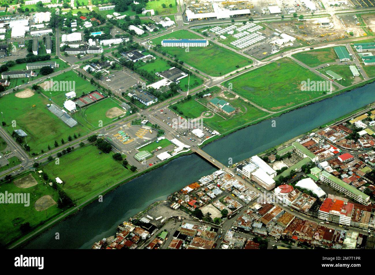 An aerial view which includes part of the Naval Base, Subic Bay, the 