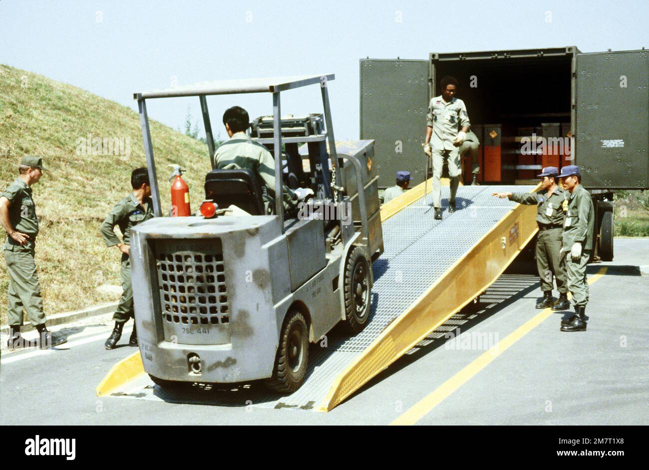 Personnel from the 51st Munitions Maintenance Squadron offload ...