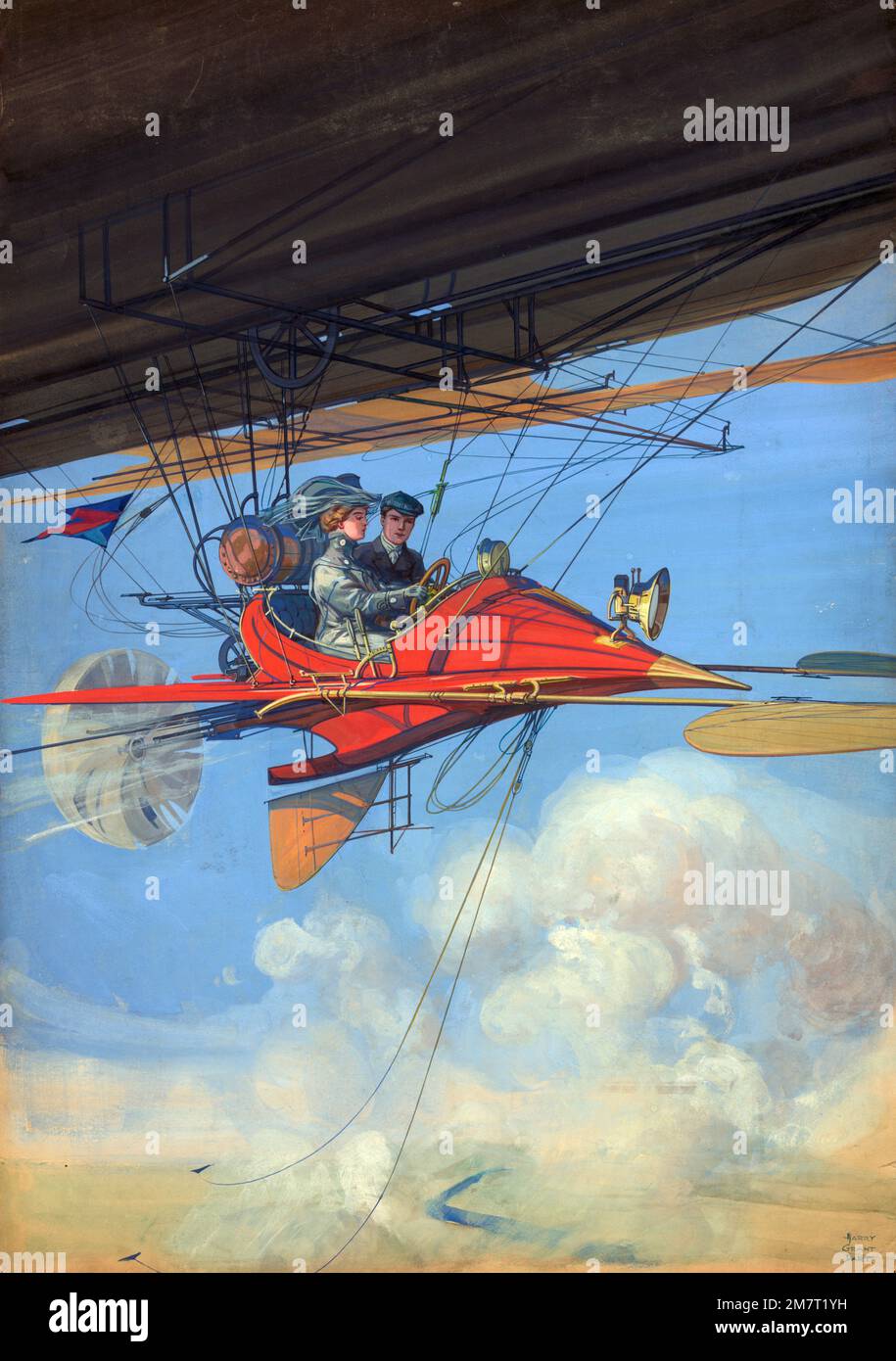 Futuristic air travel, illustration Stock Photo - Alamy