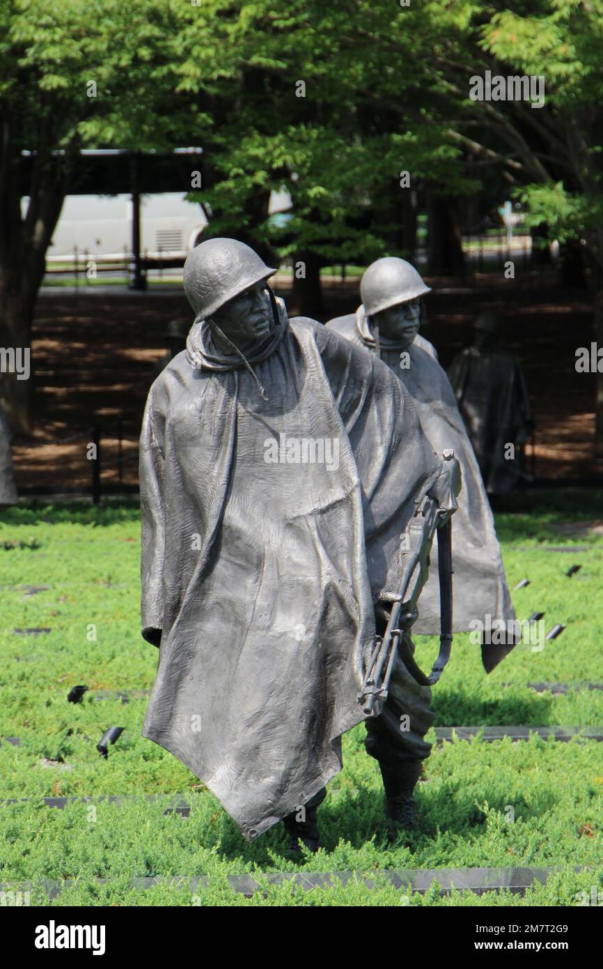 Korean War Veterans Memorial Washington DC national park service Stock Photo