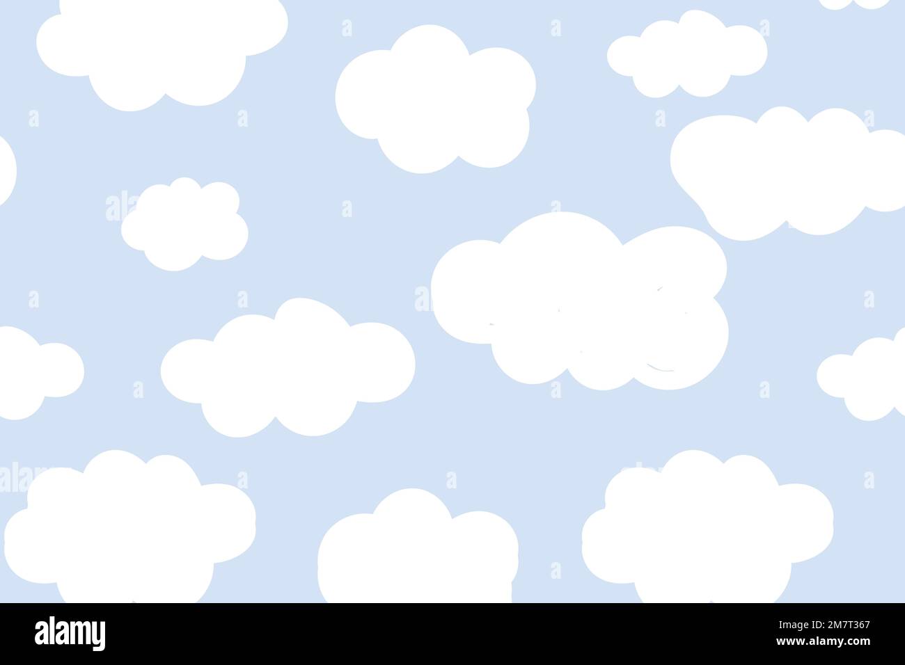 Background seamless pattern vector with cute fluffy cloud Stock Vector
