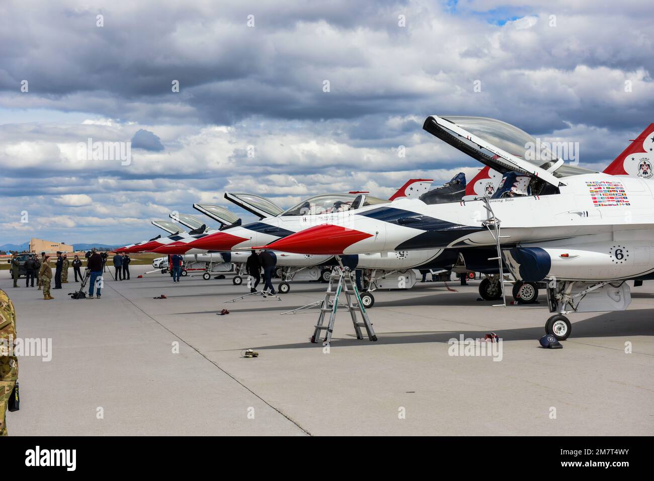 U.S. Air Force Thunderbirds arrive for Skyfest 2022 at Fairchild Air Force Base, Washington May