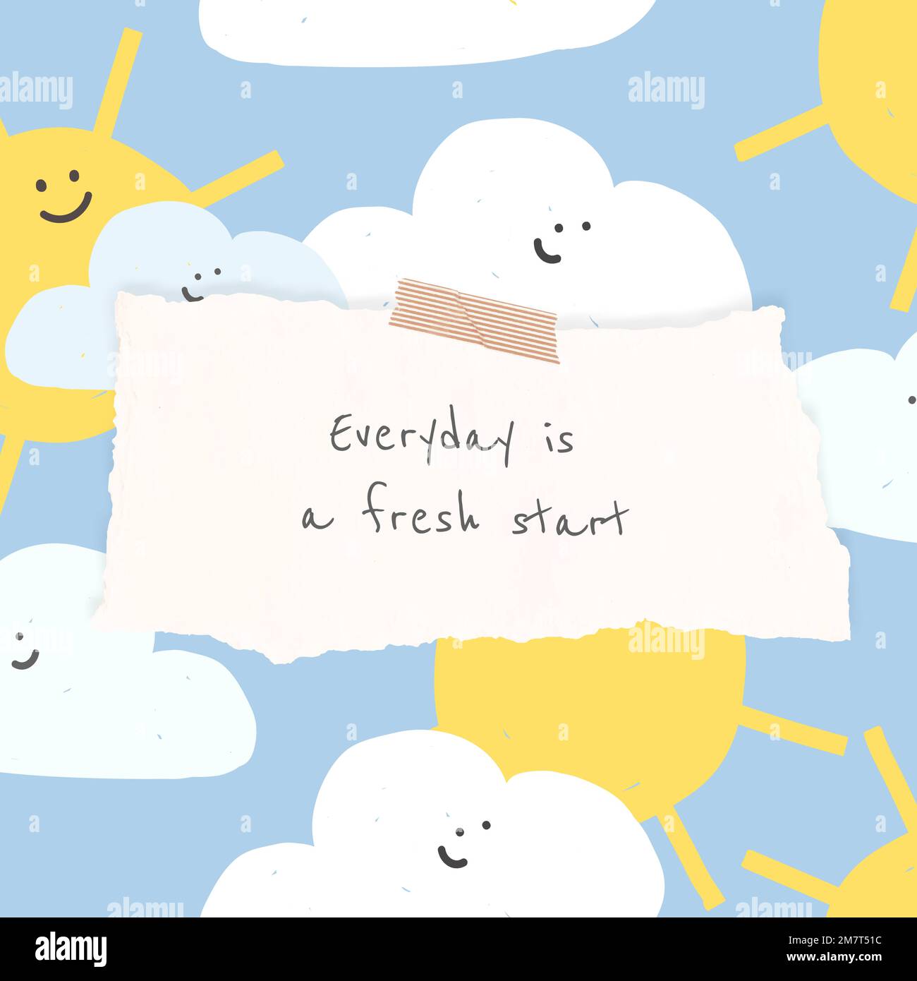 Inspirational quote template vector quote with cute weather doodles